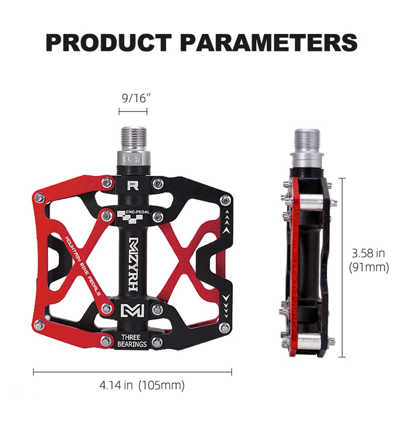 HAIBING MTB Bicycle Pedals Ultralight Aluminium Alloy 3 Bearings 14 Colors Waterproof Bicycle Parts Y06 Y08 Replacement Upgrade Accessories (Color : I) : Sports & Outdoors