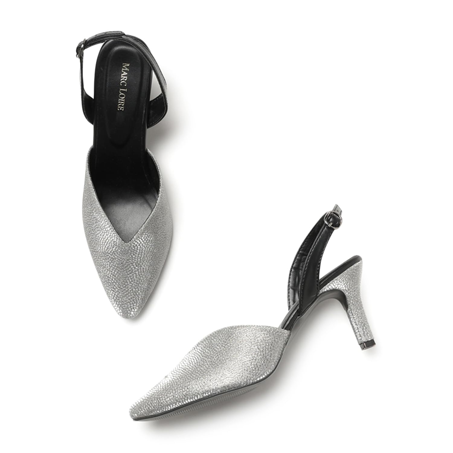 Marc Loire Women Slim Heel Pointed Toe Fashion Sandal with Adjustable Strap (Gun Metal, 4) (B0CYSZ2QWX) Amazon Price History, Amazon Price Tracker