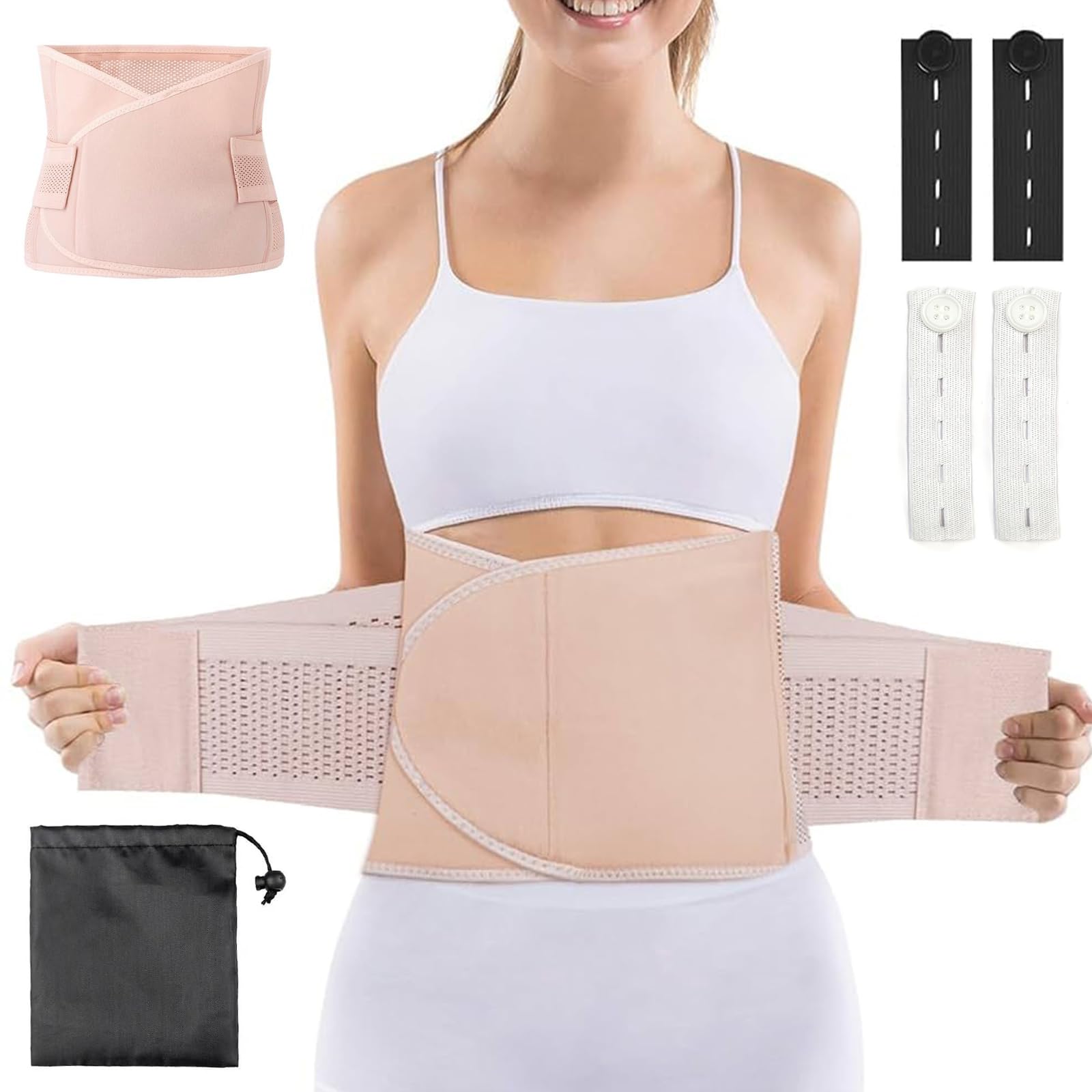 Fascia addominale post-partum, fascia addominale regolabile, cintura di recupero 3 in 1, sezione C, cintura per alleviare il dolore alla schiena, supporto post-partum per lo stomaco dopo la gravidanza