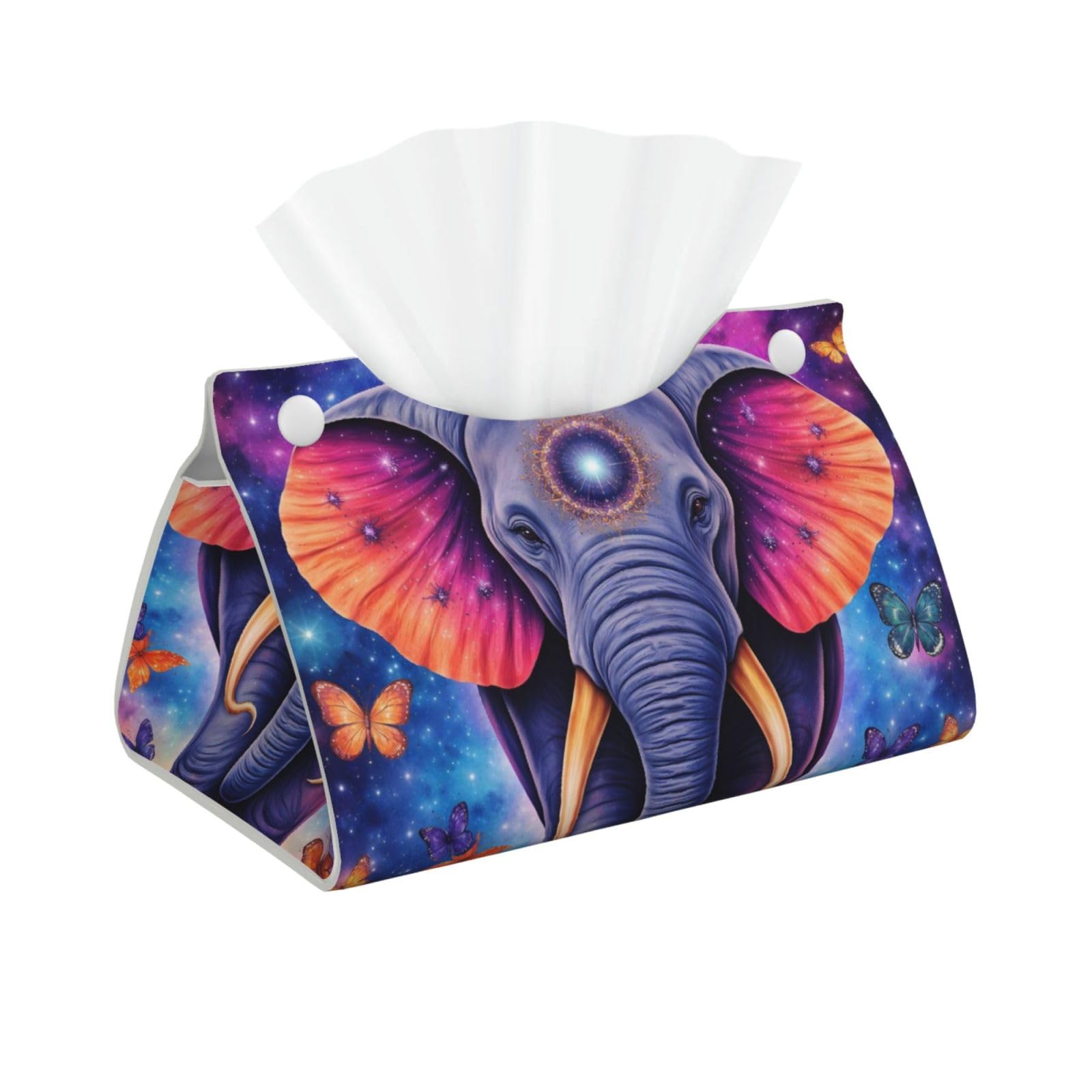 Butterfly Elephant Long Tissue Box Cover Holder Home Decor Aesthetic 7.87'' x 5.12'' x 0.98''