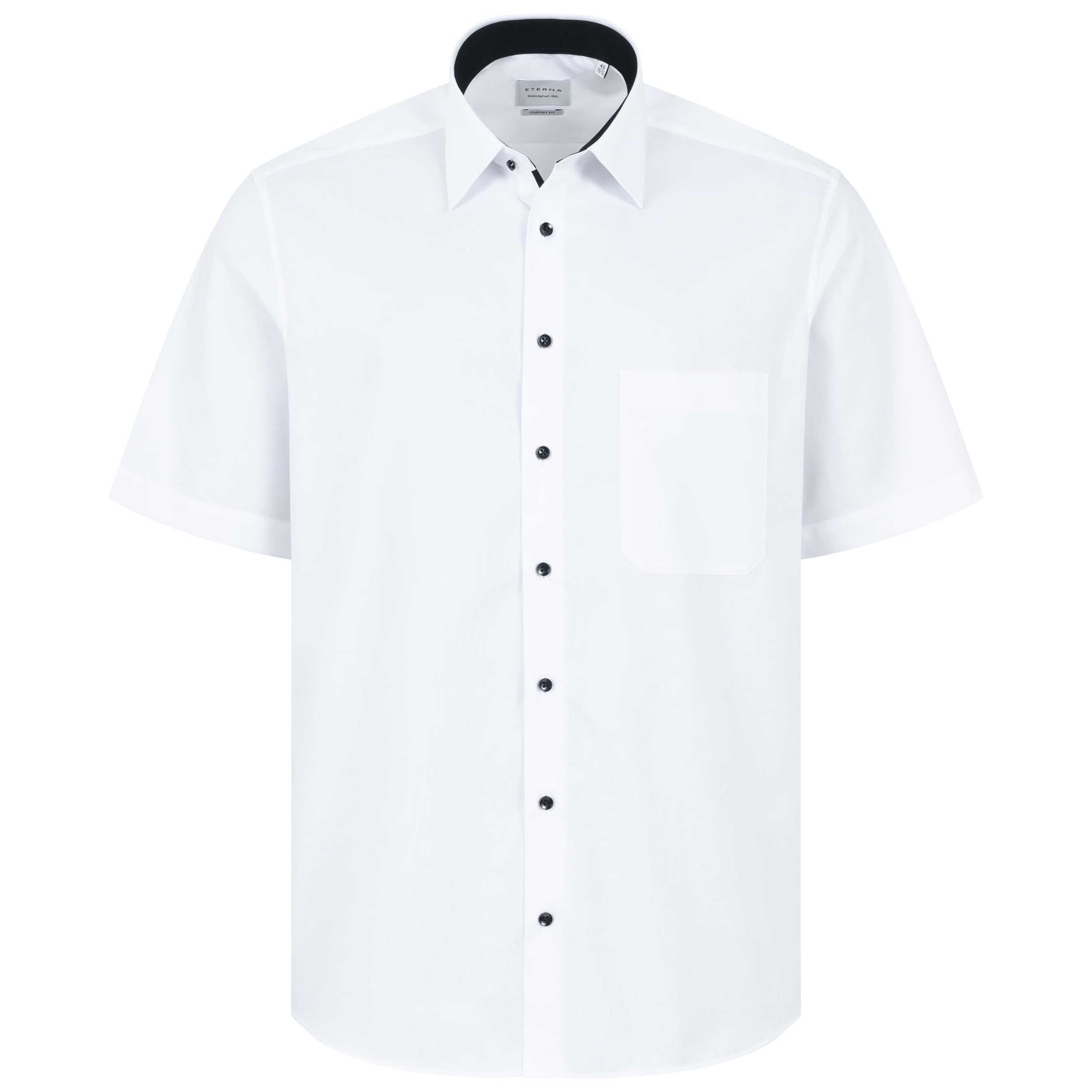 ETERNA Herren Businesshemd Kurzarm Comfort FIT | Uni | Bügelfrei | Kent Kragen