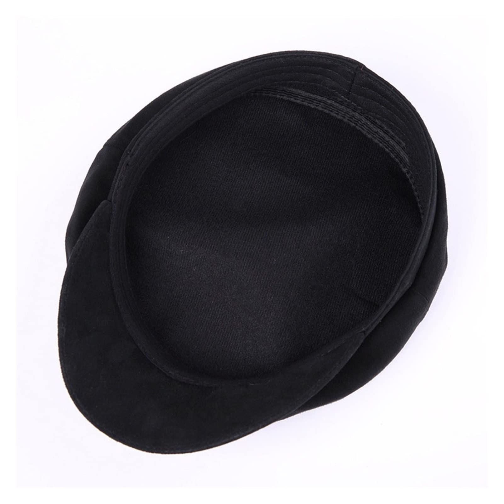 Echte lederkappe männer Newsboy mil-intar hüte Vintage Frauen Gatsby caps schwarz Klassische Flache hüte Luxus italienisch - Schiebermützen(L 55-56 cm)