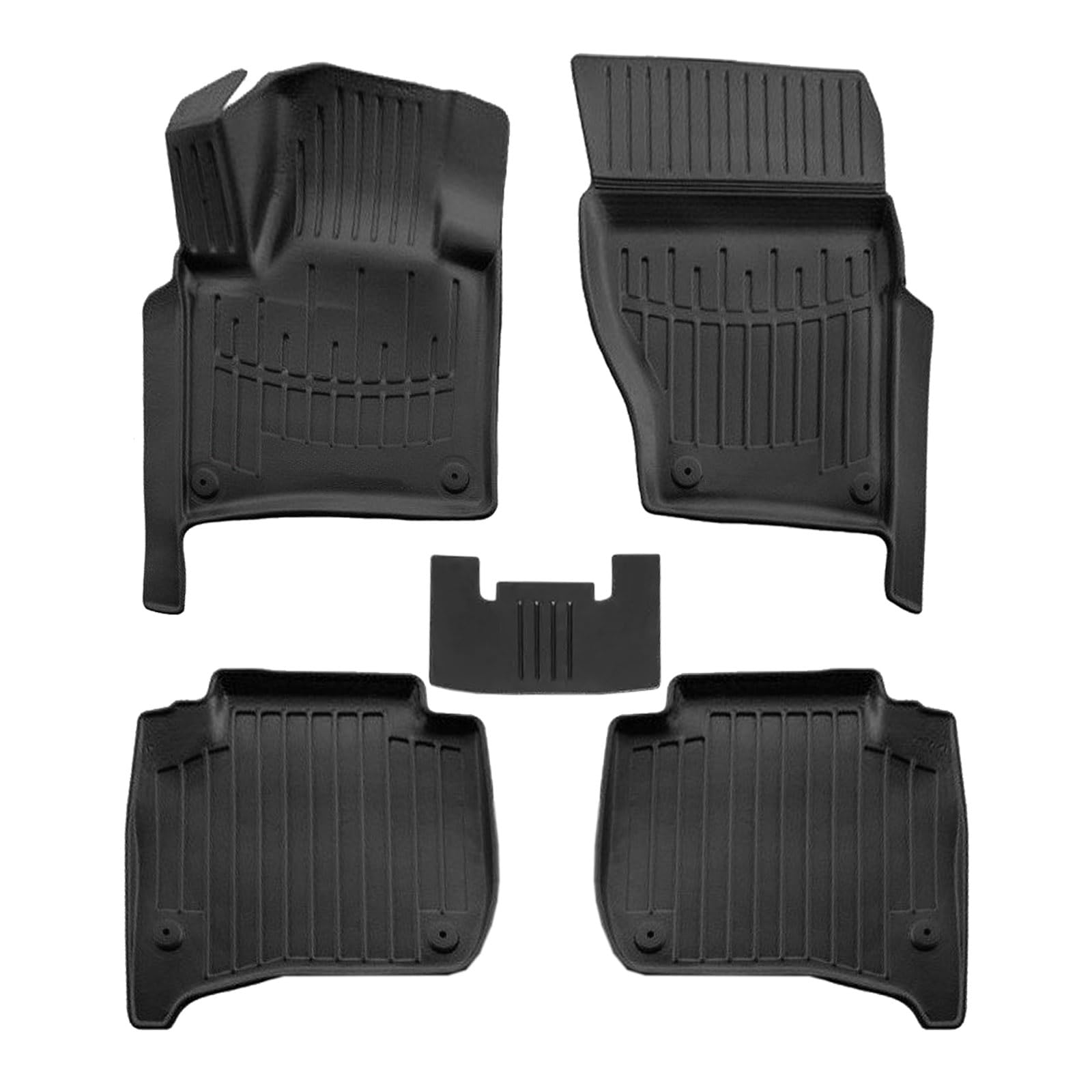 3D Floor Mats for 2011-2018 Porsche Cayenne/ 2011-2018 Volkswagen Touareg Heavy Duty, Custom Fit, All Weather Liner Front & 2nd Row Full Set Rubber, Black