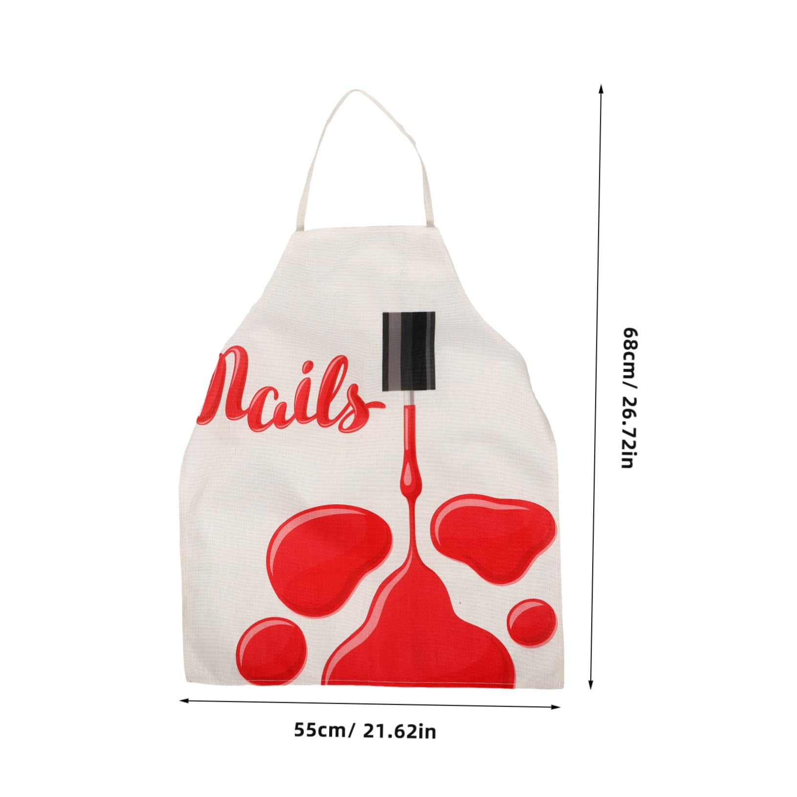 GLEAVI Delantal de Cocina Resistente y Reutilizable de Algodón y Lino Creativo Estampado de Esmalte de Uñas Adecuado Hogar y Restaurantes