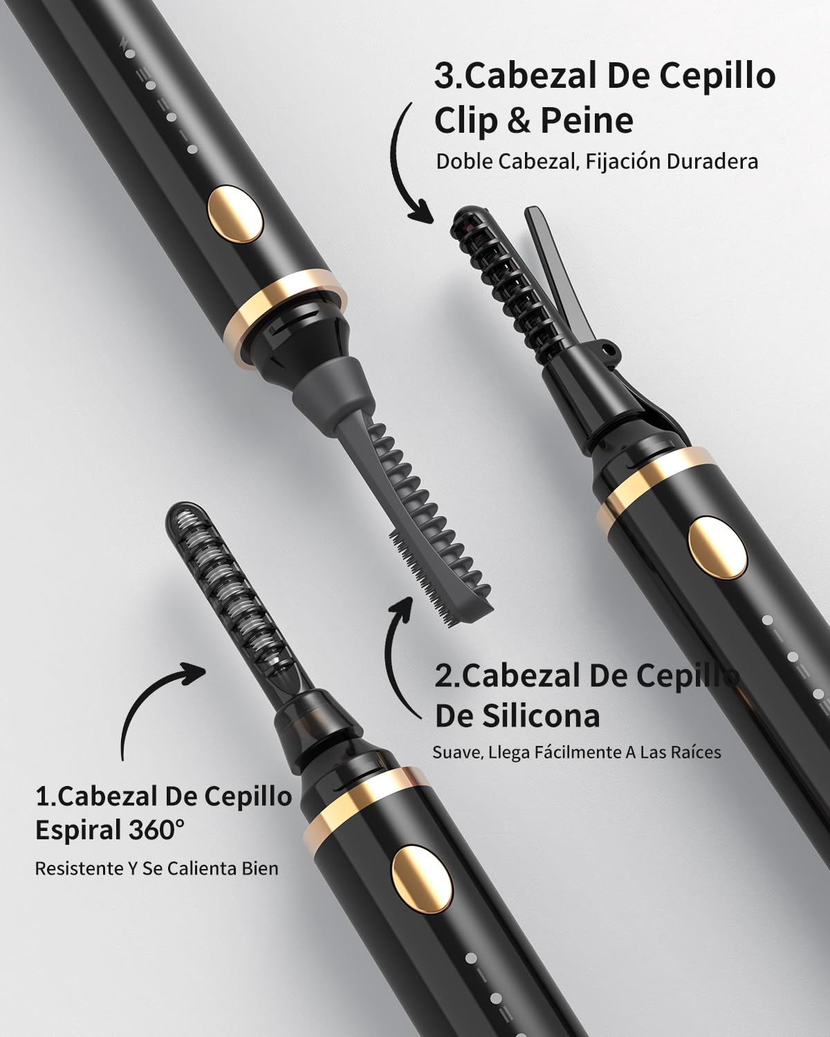 COPPA Rizador Pestañas Calentado, LP-1 LP-1 Lipstick Tipo Rizador de Pestañas Eléctrico 3 en 1 con 3 Cabezales 3 Modos de Curling y 3 Temp & 5s Calentamiento para Principiantes y Makeup Pros, Negro