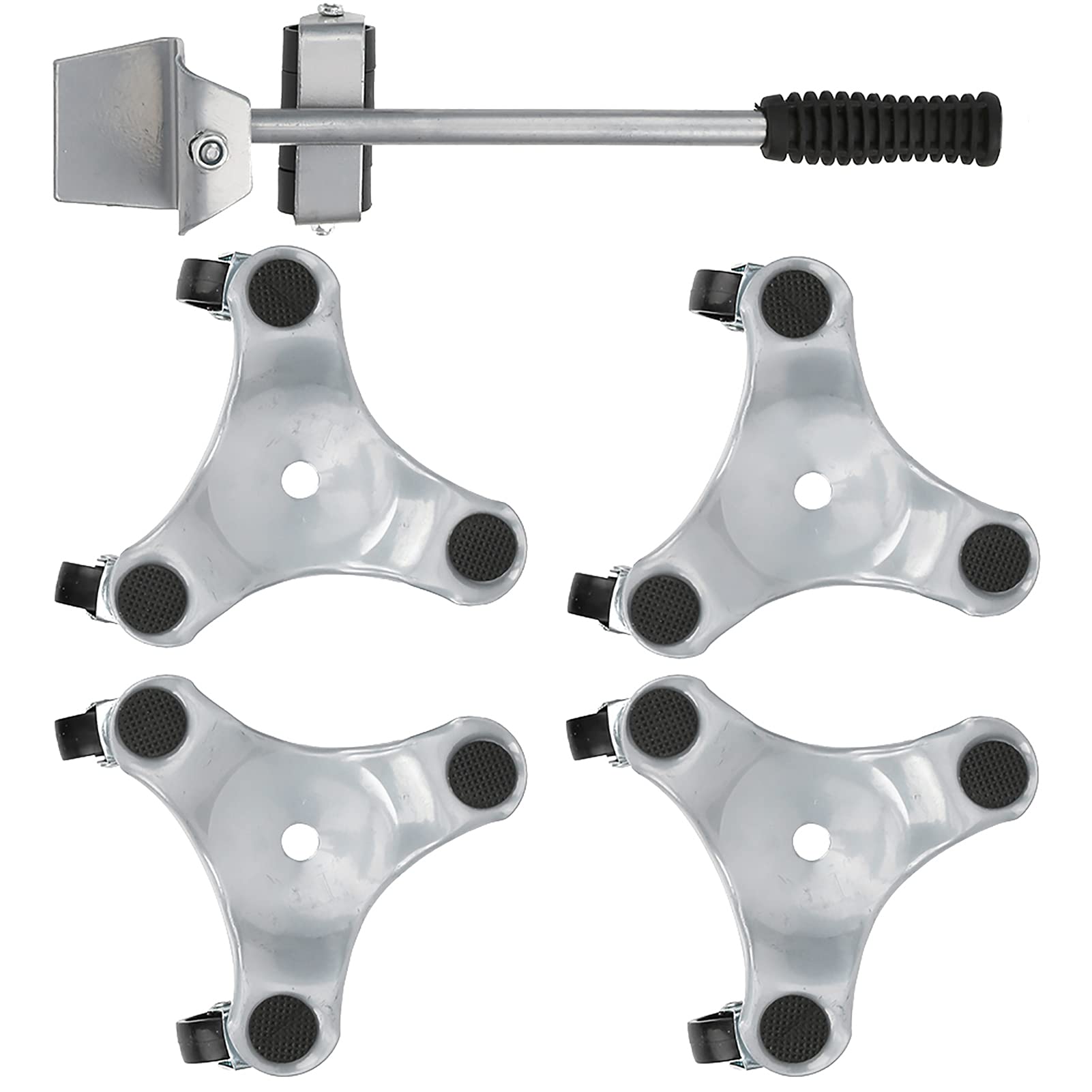 Set per Trasloco Mobili, Strumenti di Sollevamento per Elettrodomestici da 5 Pezzi, Rotazione a 360°, Maniglie Antiscivolo, per un Facile Trasporto di Oggetti Pesanti a