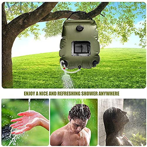 Wassertaschen 20L Outdoor Camping Wandern Solar Duschenbeutel Heizung Camping Dusche Klettern Hydratation Tasche Schlauch Umschaltbare Duschkopf Campingdusche 492 (Color : 20L White)