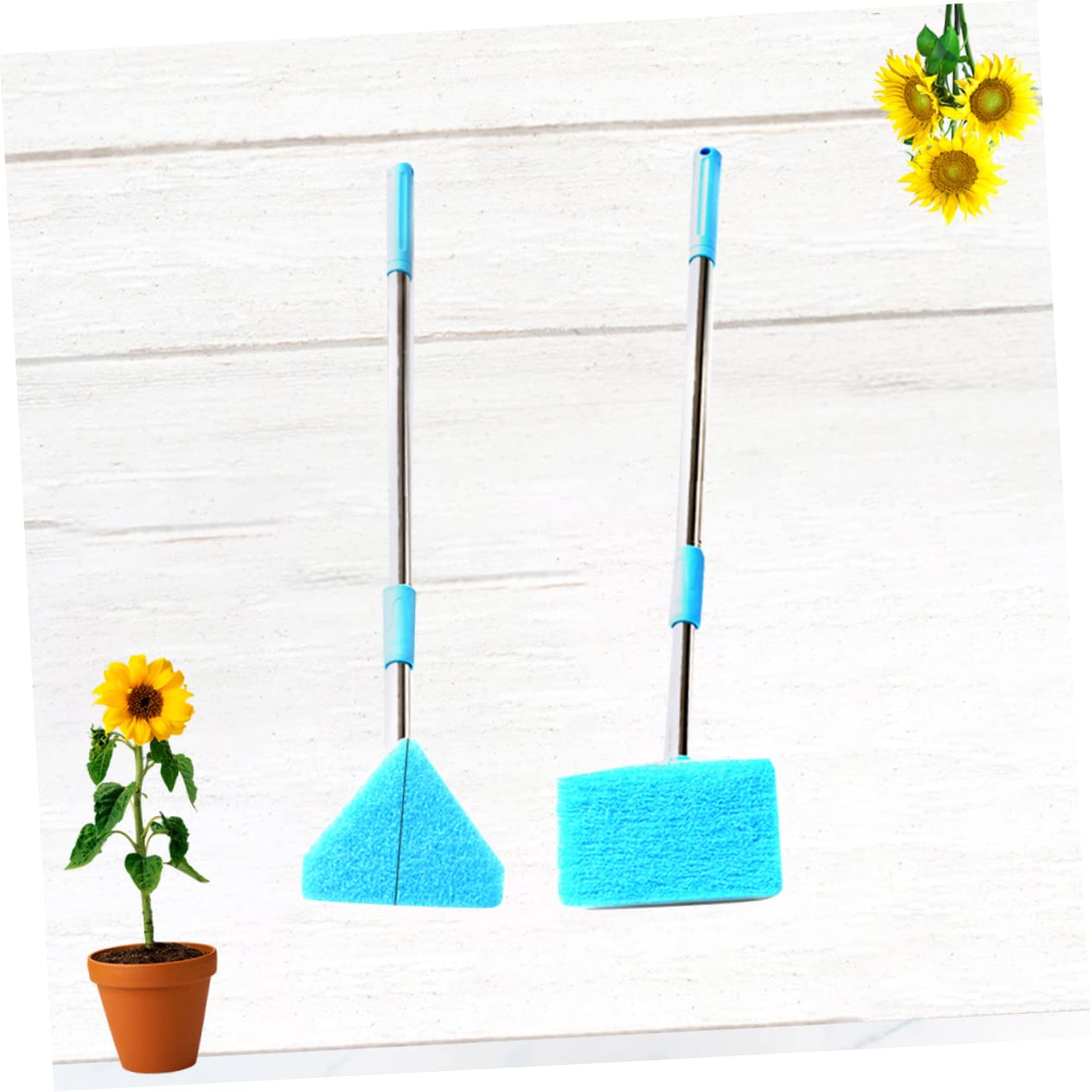 BESPORTBLE Aquarium Fish Tank Cleaning Brush Tool 2 Pcs Telescopic Sponge Brush Scrubber Long Handle Non-Slip for Easy Cleaning Perfect for Freshwater and Saltwater