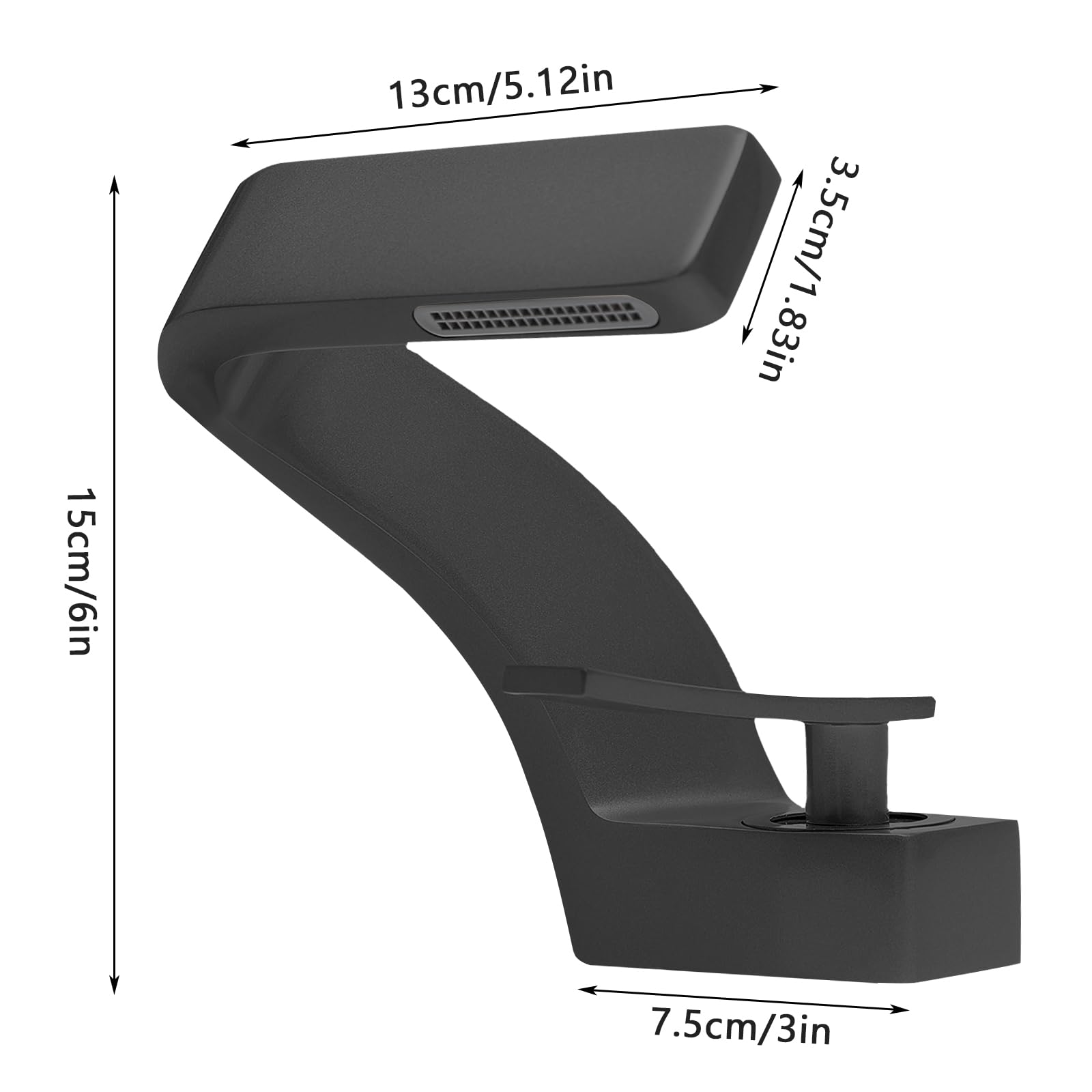 Robinet cascade de salle de bain - Design moderne - Élégant - En cuivre - 0 à 80 °C - Noir