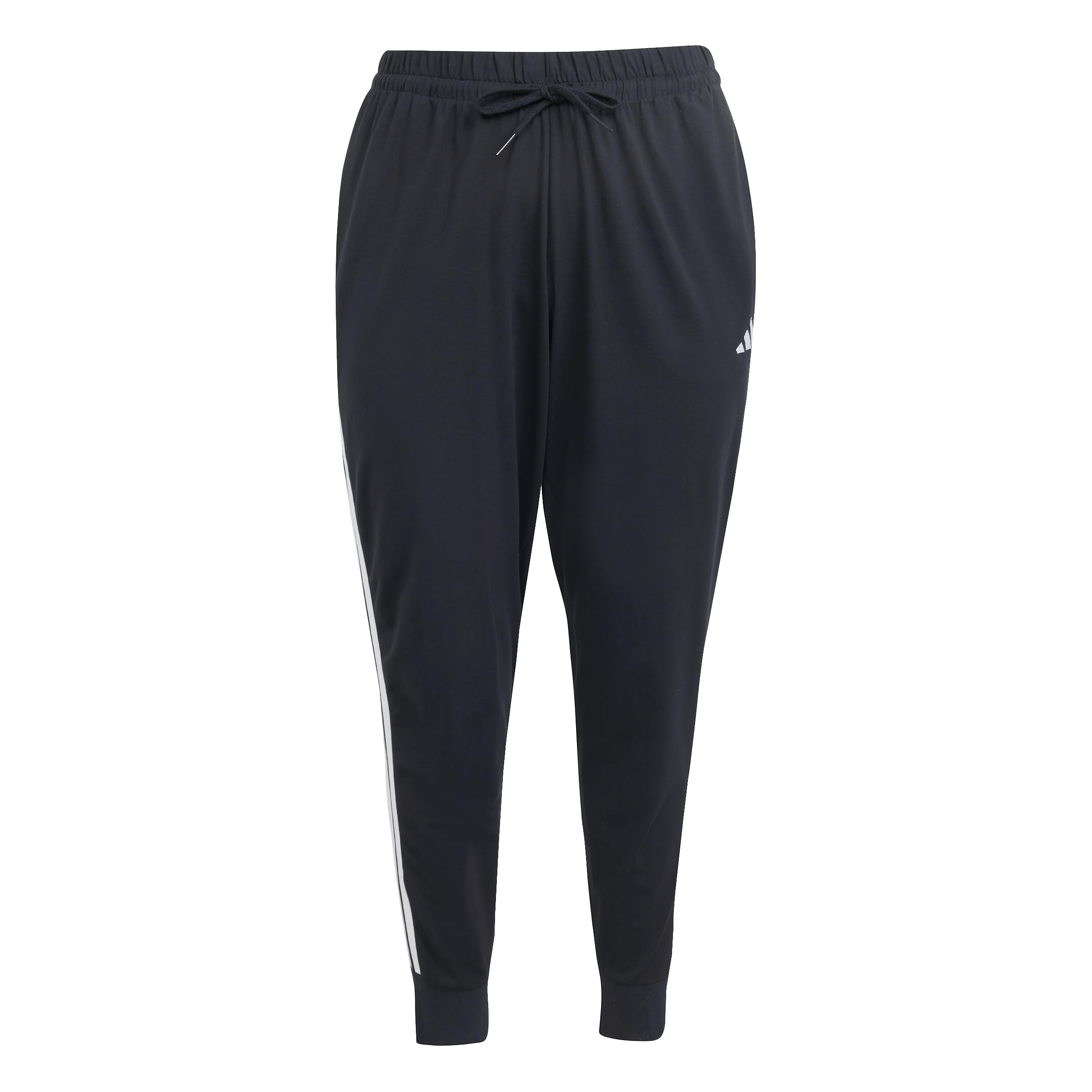 adidas Women's Essentials 3-Stripes Jogger Pants (Plus Size), Black/White, XL Plus