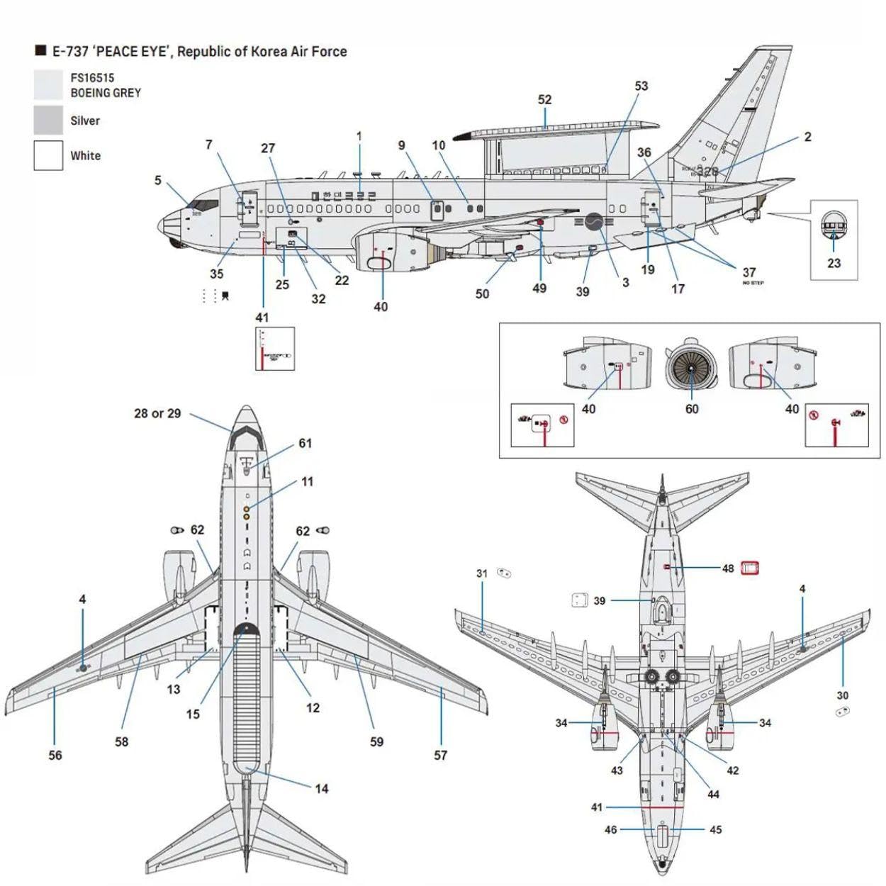 Amazon.com: Korean E-737 Peace Eye Early Warning Aircraft Model