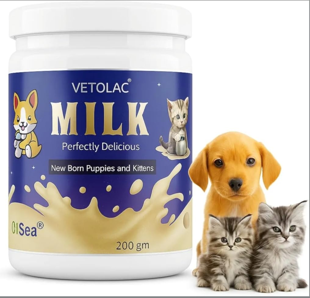 Vet O LAC Milk 200g Powder(Pack of 1) Weaning & Growth Formula for New Born Puppies & Kittens | Puppy Milk Replacer + Growth Support | Enriched with Probiotics, Vitamins, Minerals |-image-6