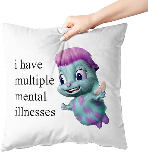 Miniatura 5 de Lament Configuration Bibble, funda de cojín cuadrada con texto en inglés "I Have Multiple Mental Illnesses (18" x 18")