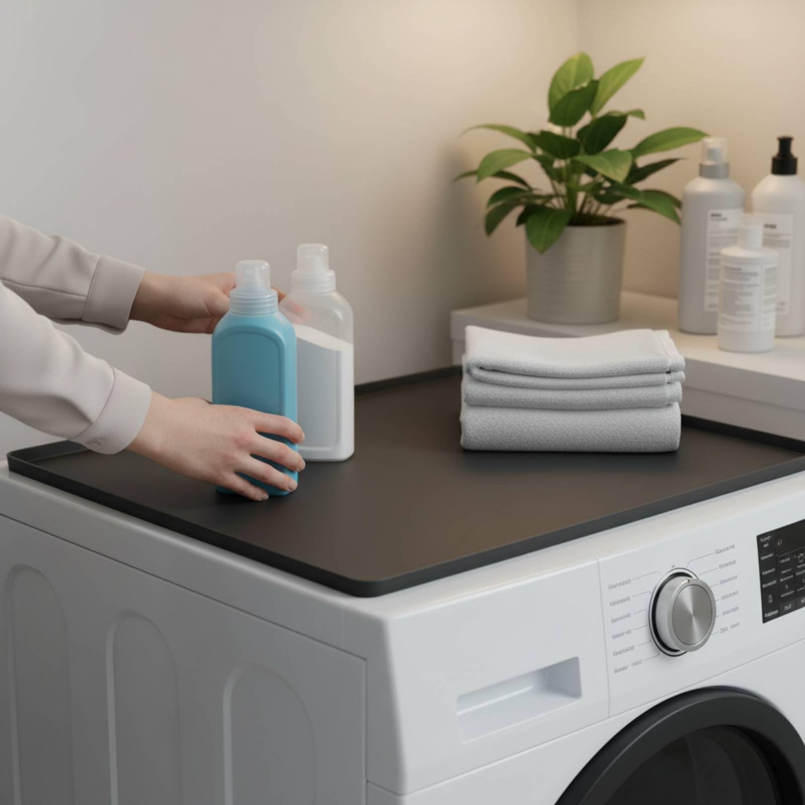 Amazon｜Qialexicon 洗濯機トレー 滑り止め シリコン製防水トレイ お