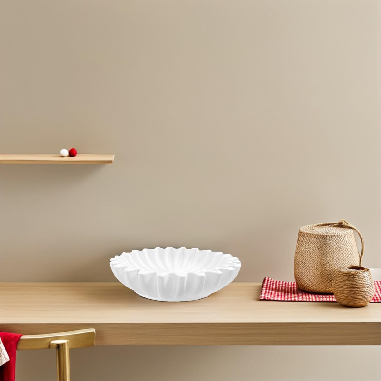 Abaodam Ciotola Decorativa in Resina Bianca Multiuso per Gioielli e Piccoli Oggetti Forma Delicata per Decorazione da Scrivania e Ingresso Stili multipli