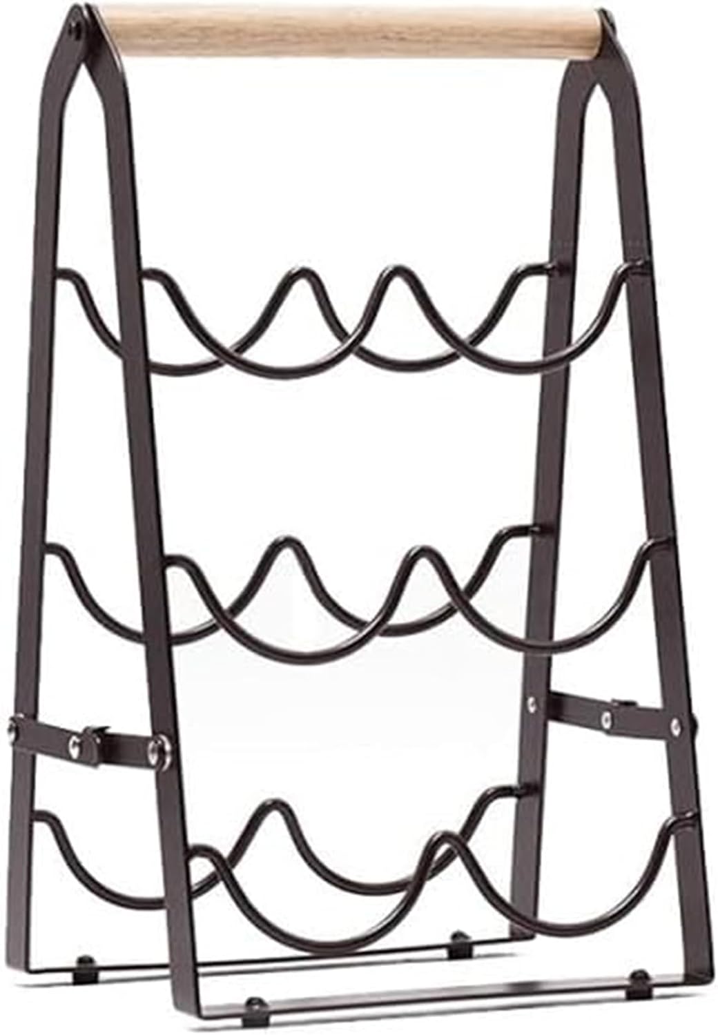 Foldable Countertop Wine Rack 6 Bottles No Need Assemble Wine Holder Freestanding Wine Bottle Stand for Home Cabinet Organization and Storage Mini Liquor Cabinet Bar