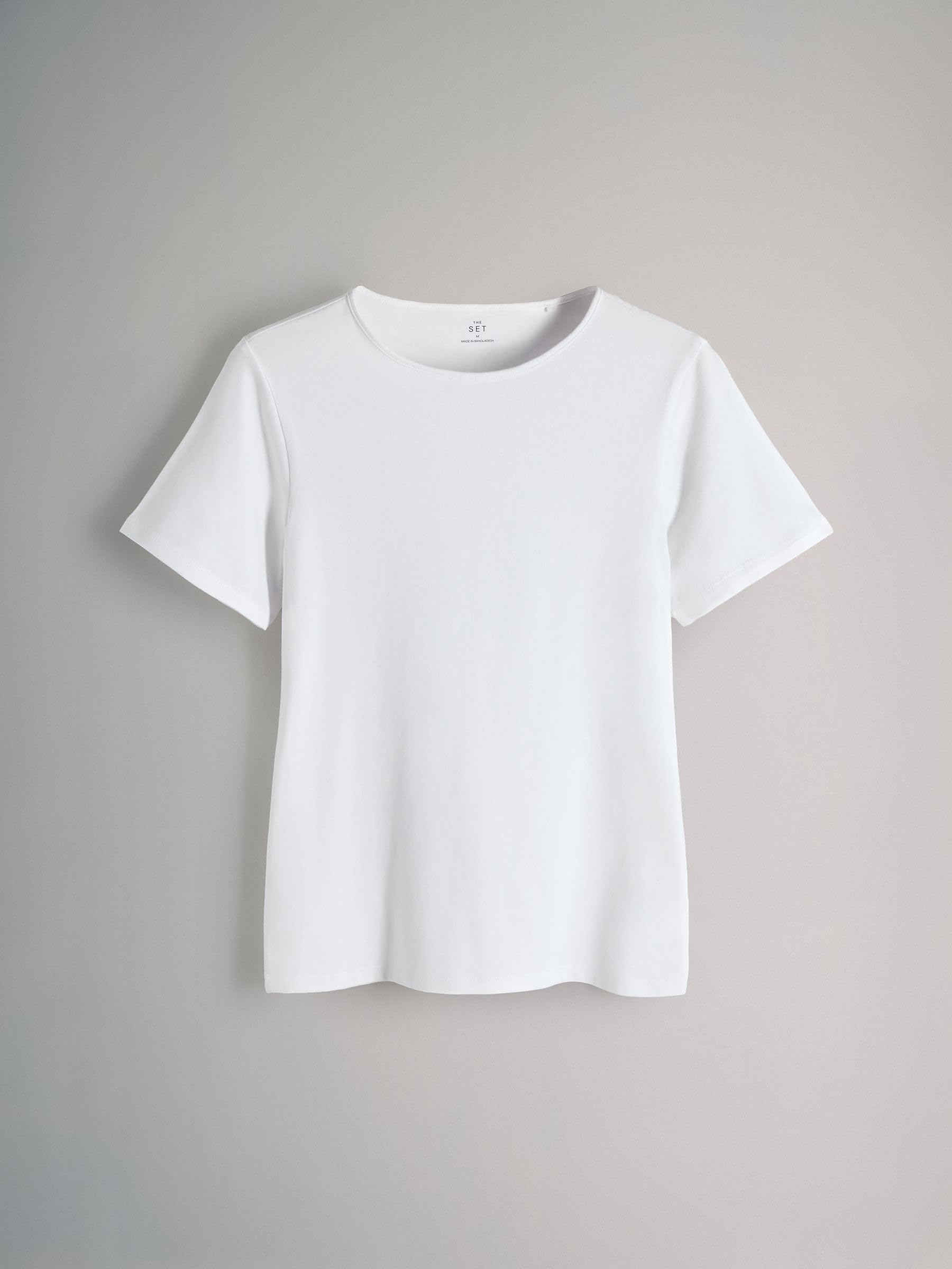 THE SET Donne Confezione da 5 t-Shirt Girocollo Aderenti | Standard, a maniche corte, Pull On