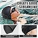 Tripsky Silicone Swim Cap,Comfortable Bathing Cap Ideal for Curly Short Medium Long Hair, Swimming Cap for Women and Men, Shower Caps Keep Hairstyle Unchanged (Black)
