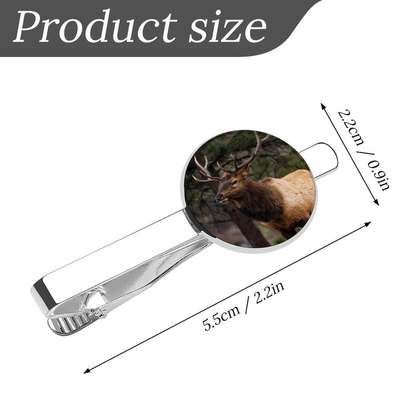 Elk Moose in The Forests 1 Pair Tie Clips Necktie Bar Pinch Clip for Wedding Business