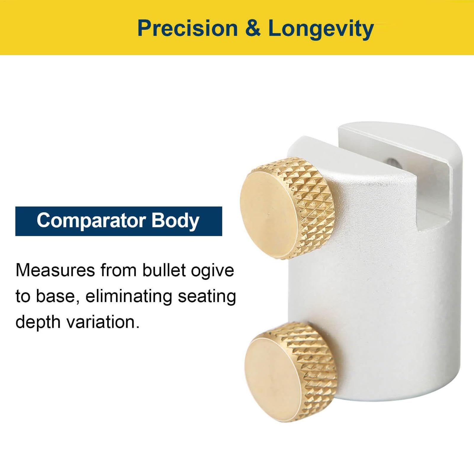 Teksome Kit comparador de Balas - Kit Completo para Recarga de Balas, Kit comparador de Espacio de Cabeza para Recarga, Herramienta de medición de Calibre con 14 Insertos y 6 Casquillos