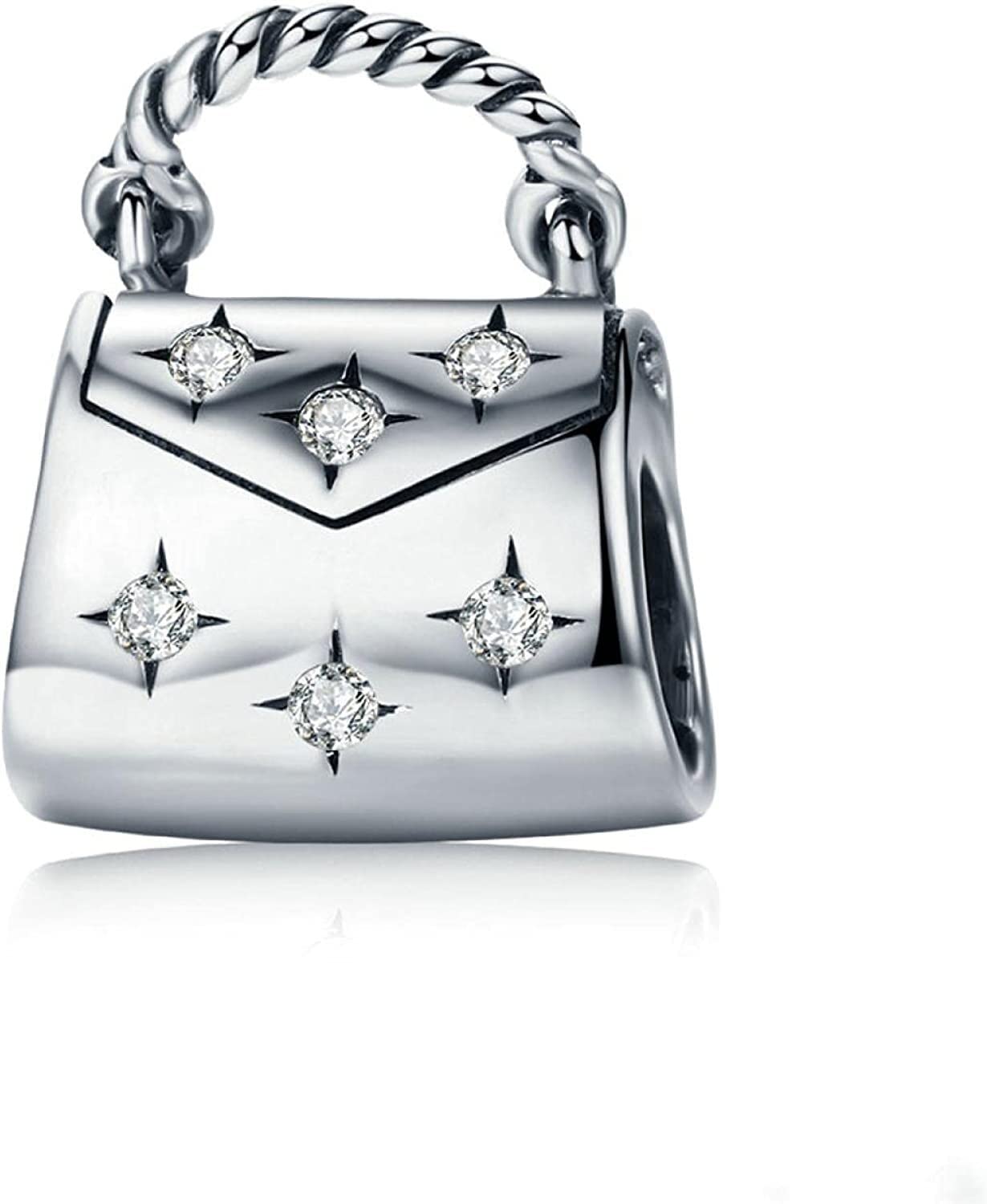 CGCSYZ 925 Sterling Silver Handbag and Bangle Pendant Beads for Women Girls Mom,Compatible with All European Bracelets