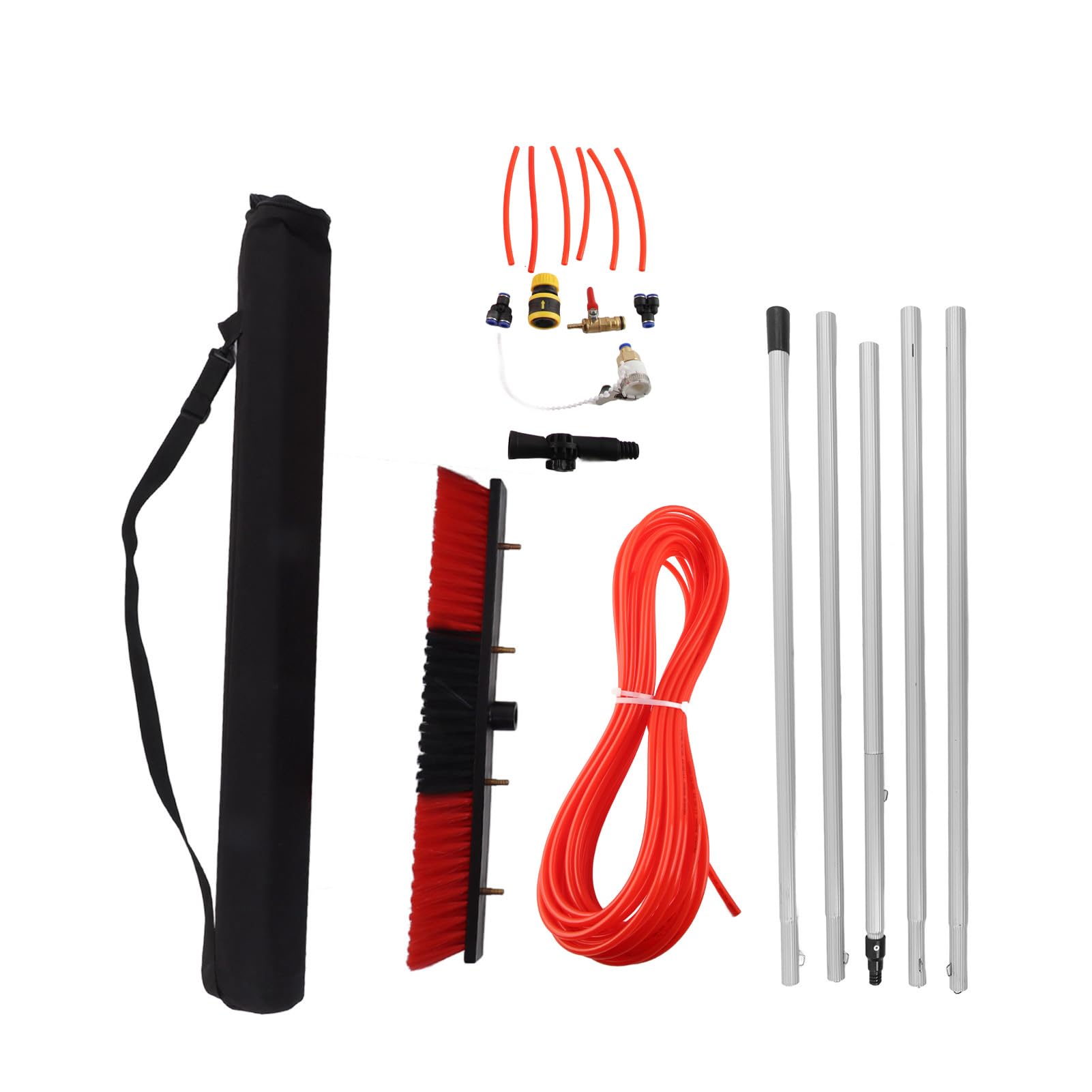 Fed Pole Kit, Fed Brush Duty, groß, Tragbar, Ausziehbar, Reiniger, Solarpanelsystem, 6 M Stange, Plus 50 Cm Bürste, Fensterscheiben und Rea, Pole Kit, Water SystemWater (5 m Stange plus 50 cm