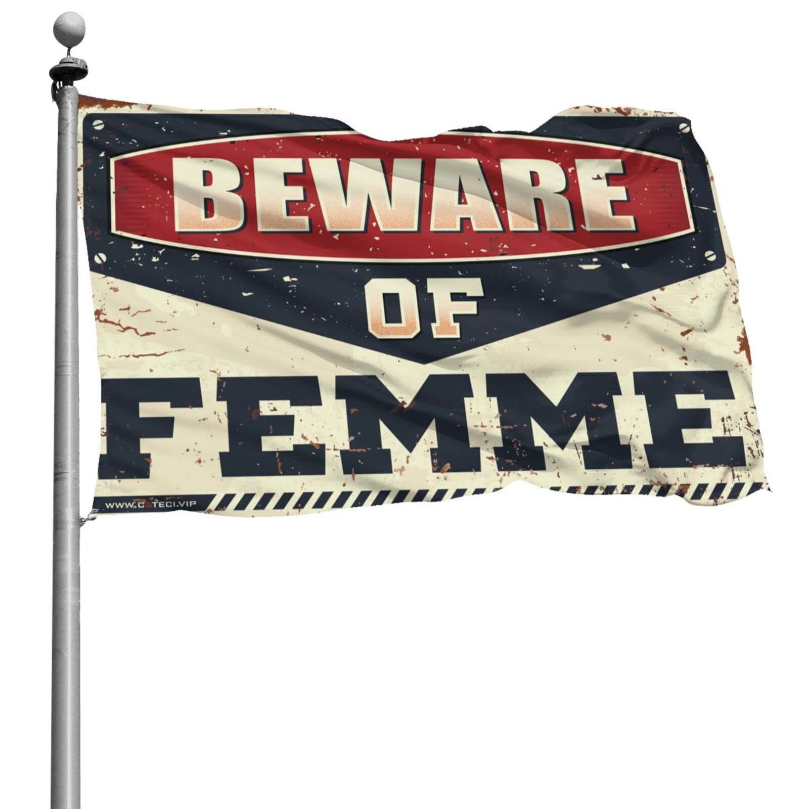 Drapeaux amusants Beware of Woman pour chambre d'étudiant et salon moderne