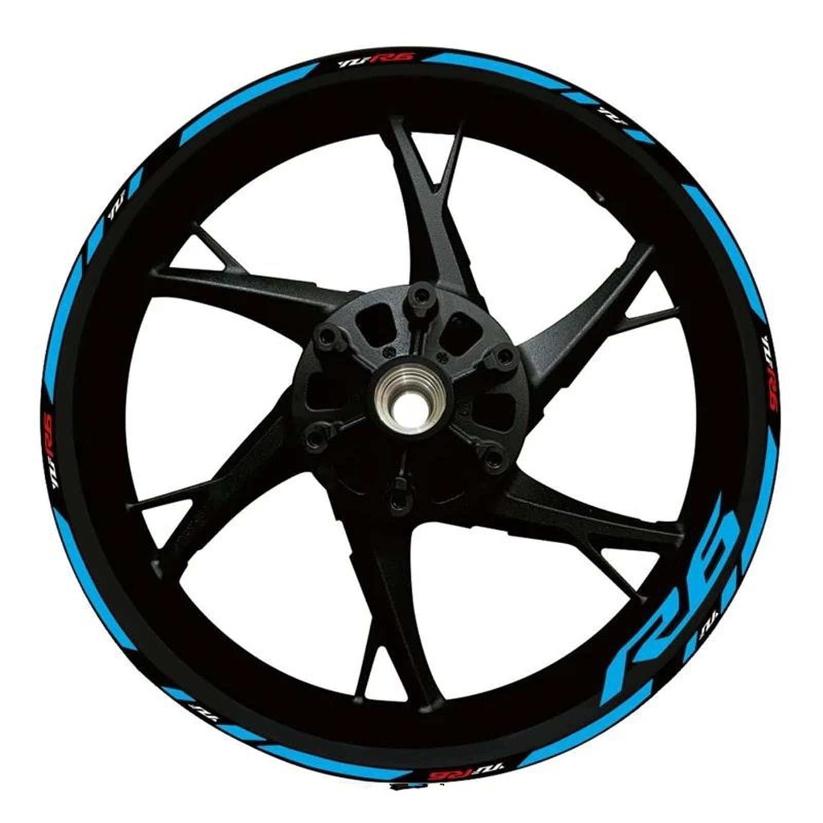 Stickers Motorcycle Wheel Stickers Night Reflective Decorative Rim for Yamaha YZFR6 YZF R6(Style 16)