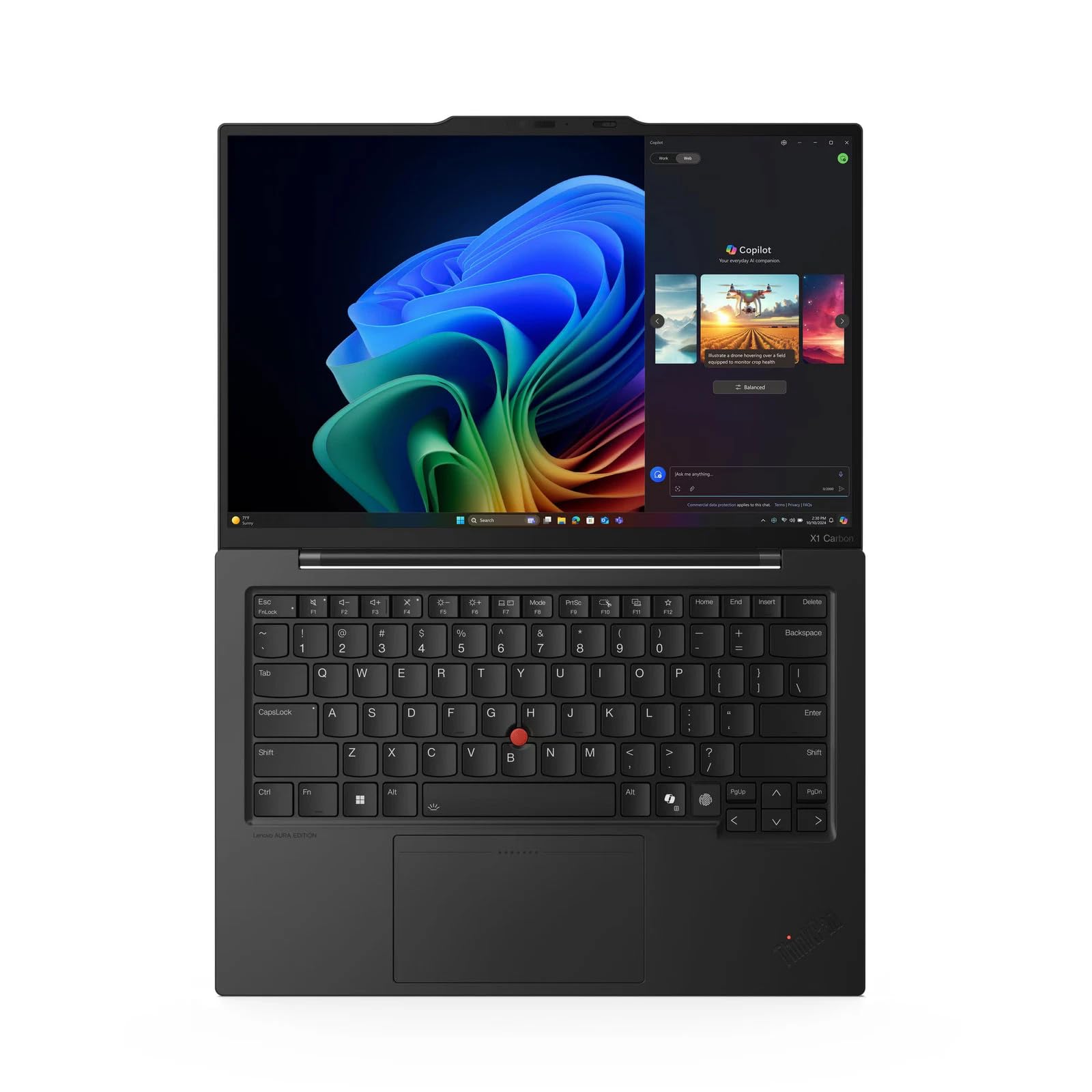 Lenovo ThinkPad X1 Carbon Gen 13 Aura Edition - 14" 2.8K OLED Touch (2880x1800) - Intel Core Ultra 7 265U vPro - 64GB LPDDR5X - 2TB SSD - Wi-Fi 7 - Win11 Pro - Fingerprint Reader - Haptic Touchpad