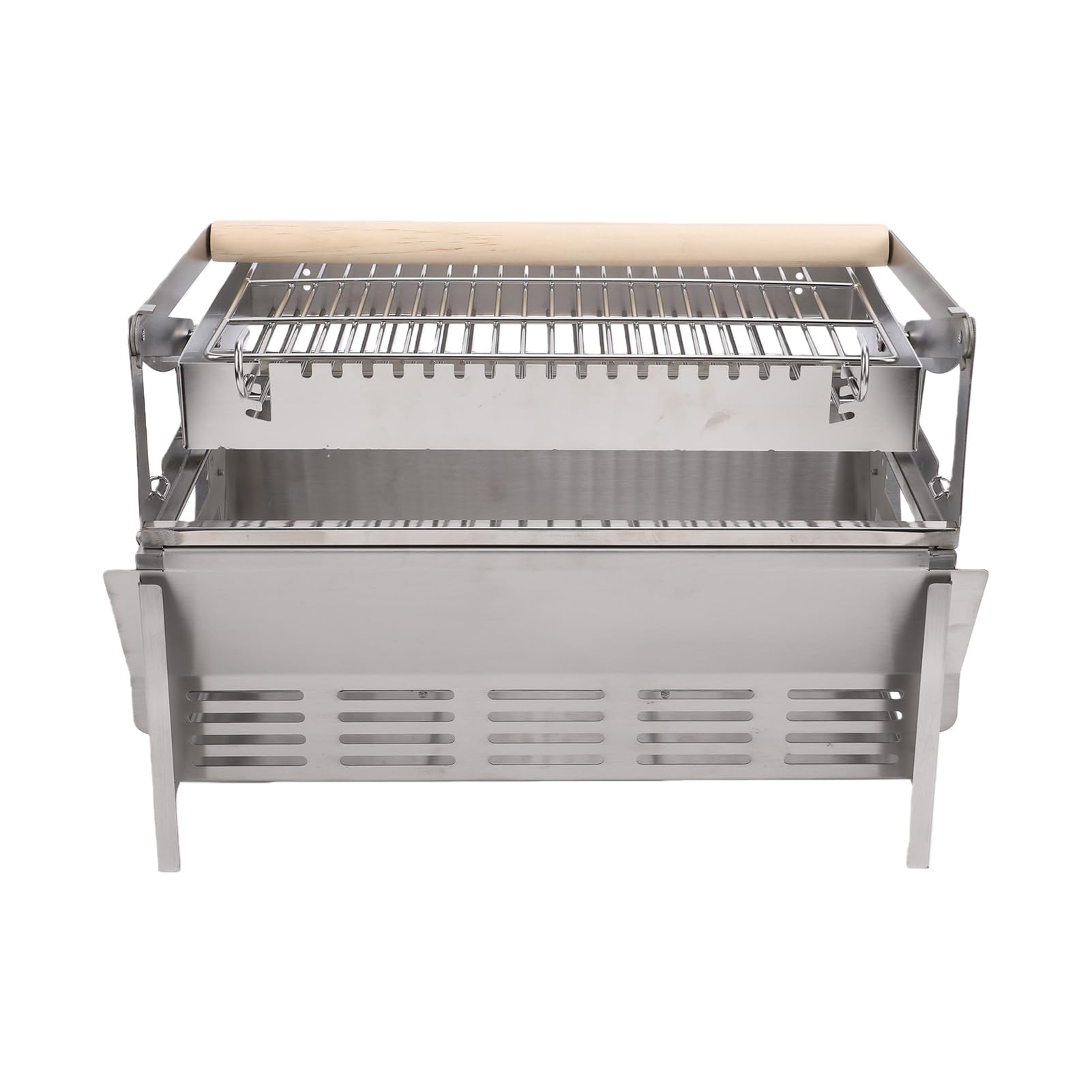 Griglia per Barbecue Girevole a 360 Gradi Griglia a Carbone Ribaltabile in Acciaio Inossidabile Portatile Staccabile per Campeggio Picnic Cortile BBQ Festa all'aperto