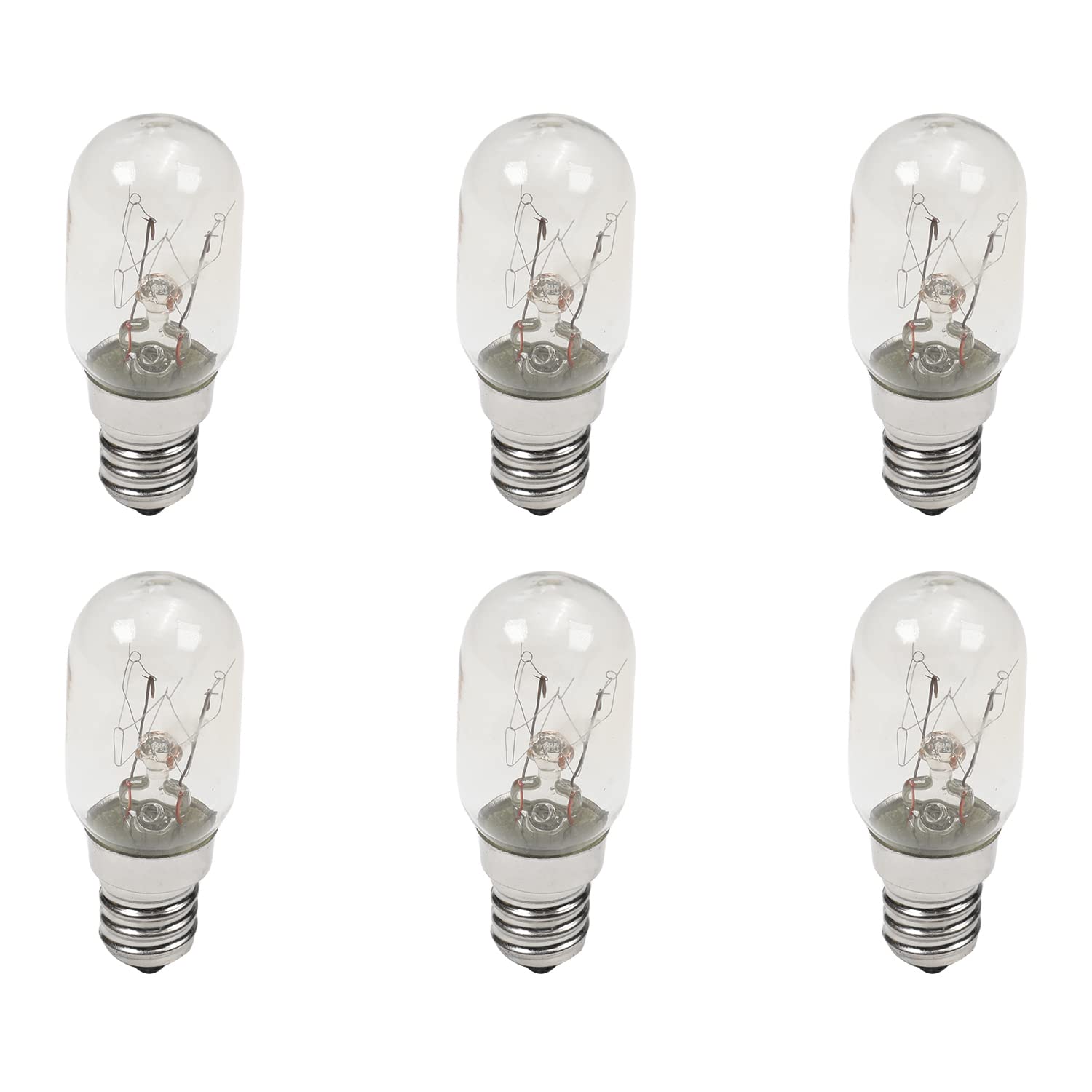 Othmro Microwave Light Bulbs E12 10W 20x50mm 6PCS,Incandescent Light Bulb Warm White 360° Beam Angle 2700K 110-130V