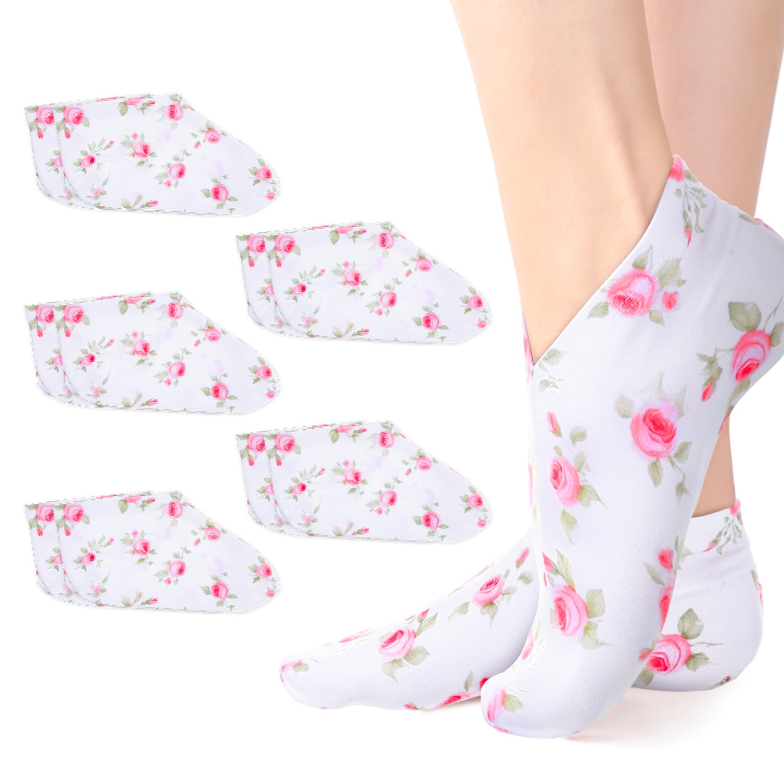 Moisturizing Socks Women, 5 Pairs Overnight Spa Socks for Dry Feet Cosmetic Moisturizing Socks Lotion Sleep Socks Dry Feet Healing Socks Foot Moisturizing Socks for Women Girls Men Dry Cracked Feet