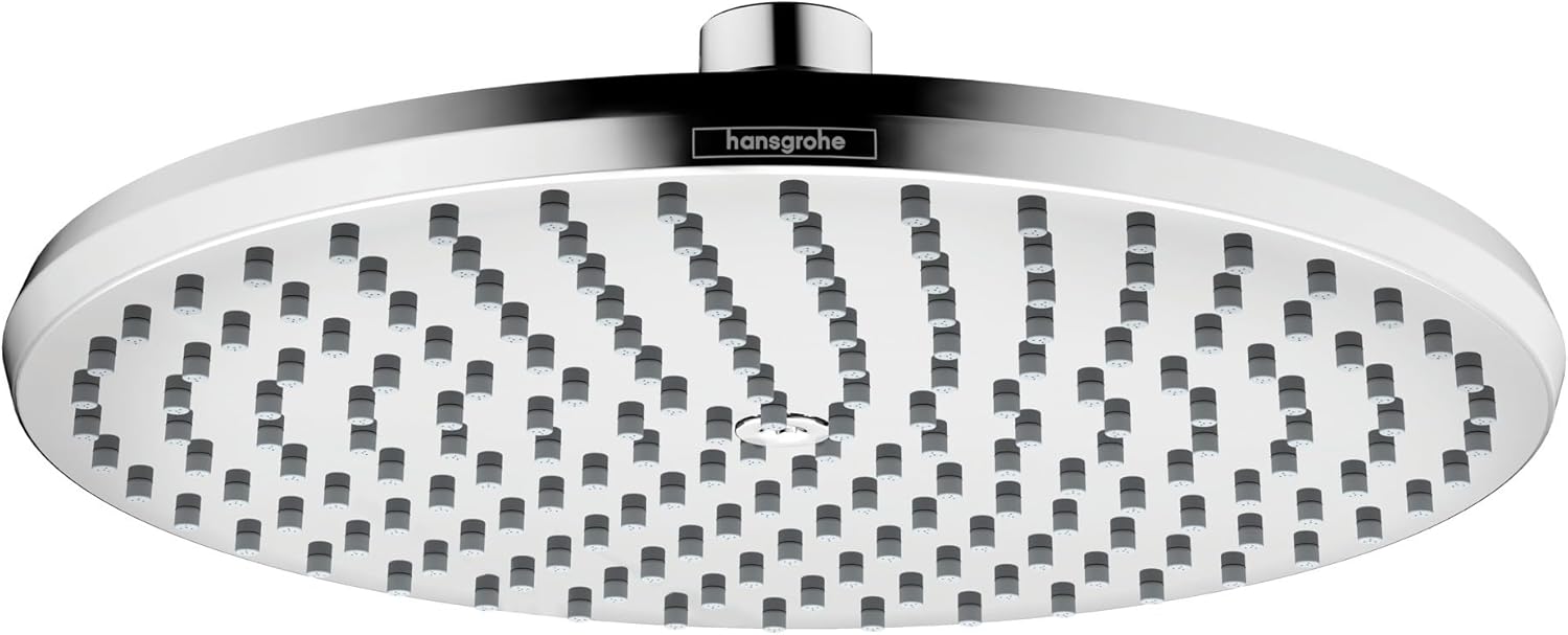 hansgrohe Locarno 10-inch PowderRain Rainfall Showerhead Transitional 1-Spray PowderRain with QuickClean in Chrome, 04824000