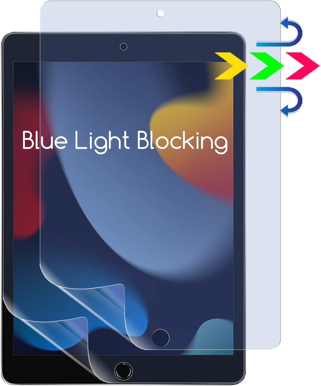 2 Pack Anti Blue Light Glare Screen Protector for Apple 10.2-inch iPad (9th/8th/7th Gen, 2021 2020 2019), Filter Out Blue Light and Relieve Eye Strain to Help You Sleep Better, HD Clear, Bubble Free