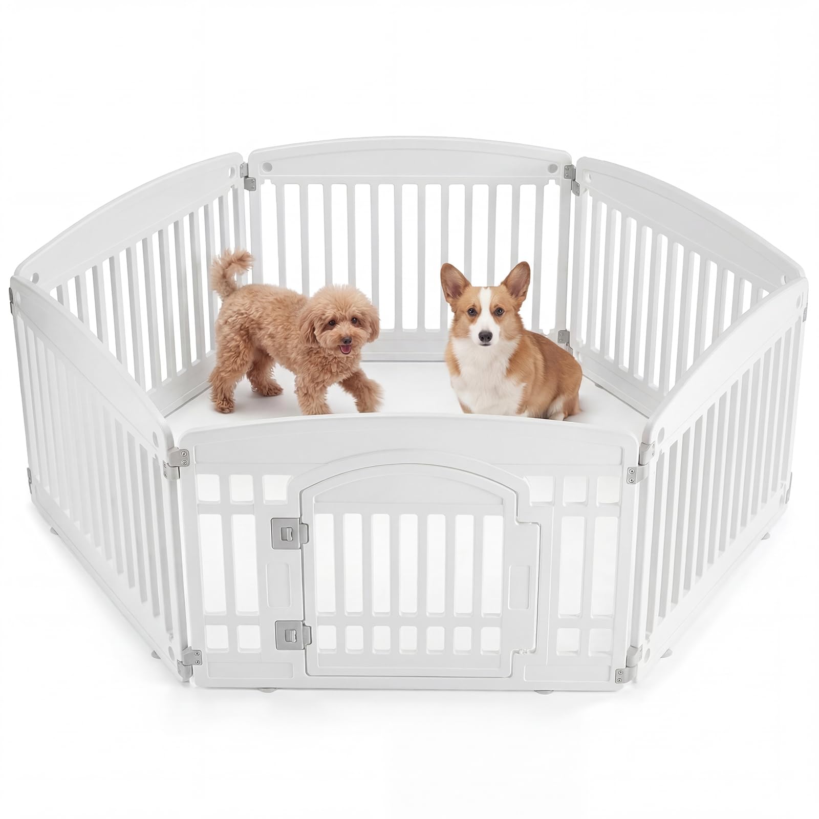 NEWBULIG 6 Panels 24 Inch Dog Playpen, Plastic Pet Play Pen Fence