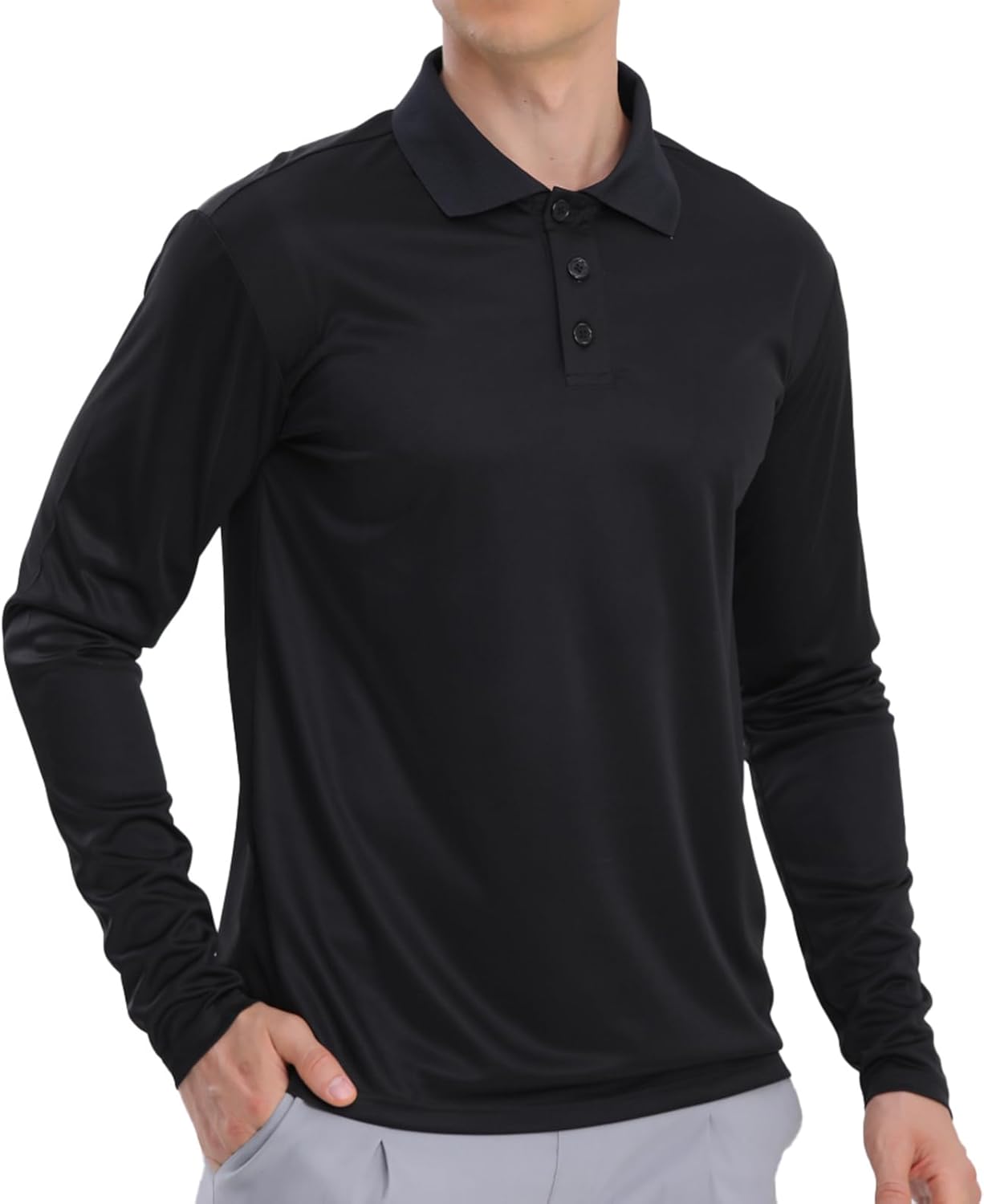 Men's Golf Polo Shirts,1 Pack/4 Pack Long Sleeve Quick Dry Athletic Casual Performance Collar Shirts for Men - Image 6