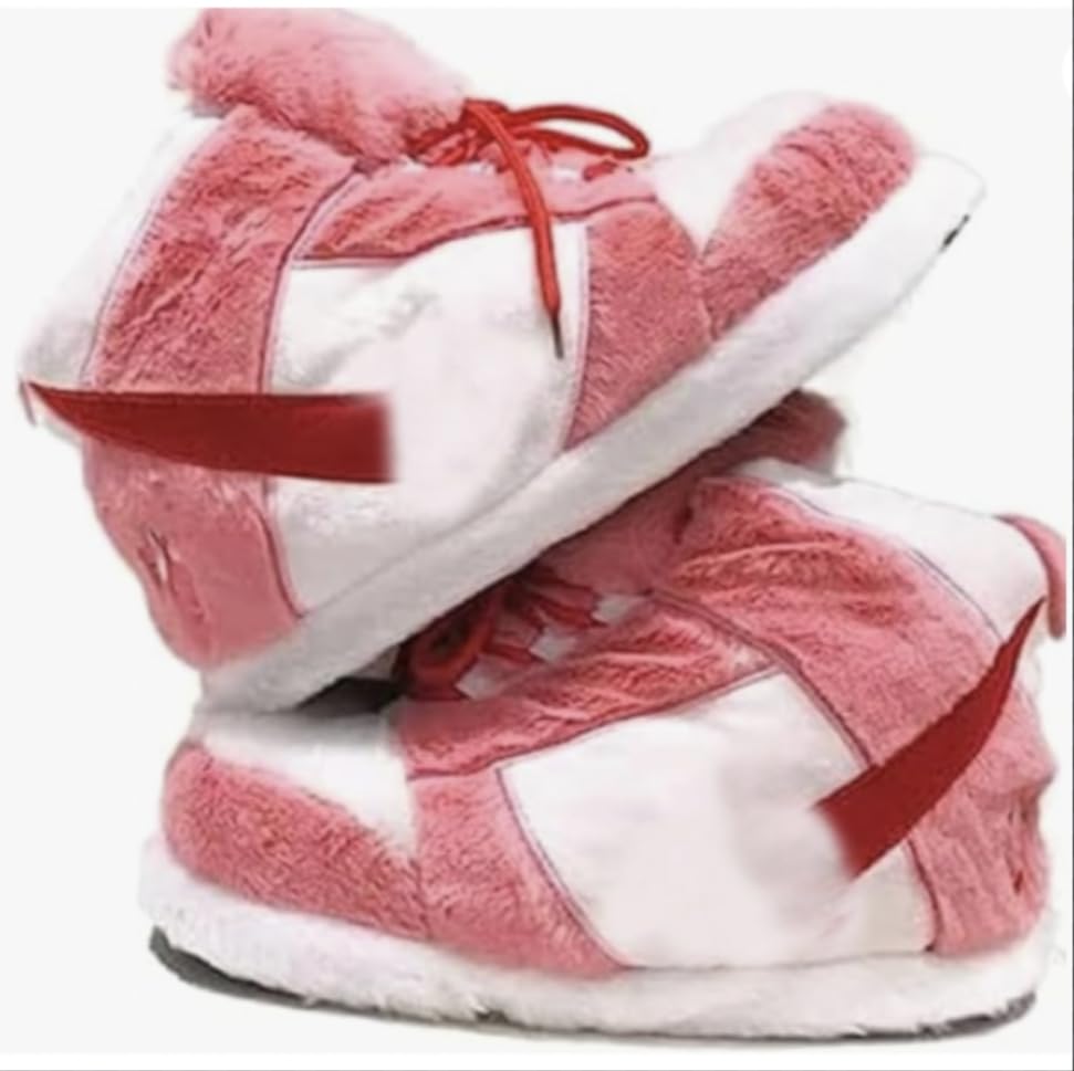 Image of Warm Furry Sneakers Slipper Comfy House Shoes Winter Plush Fuzzy Slipper Shoes For Women Men One Size Fits Most Fluffy Slides For Indoor Outdoor Bigfoot Gifts Houseshoes