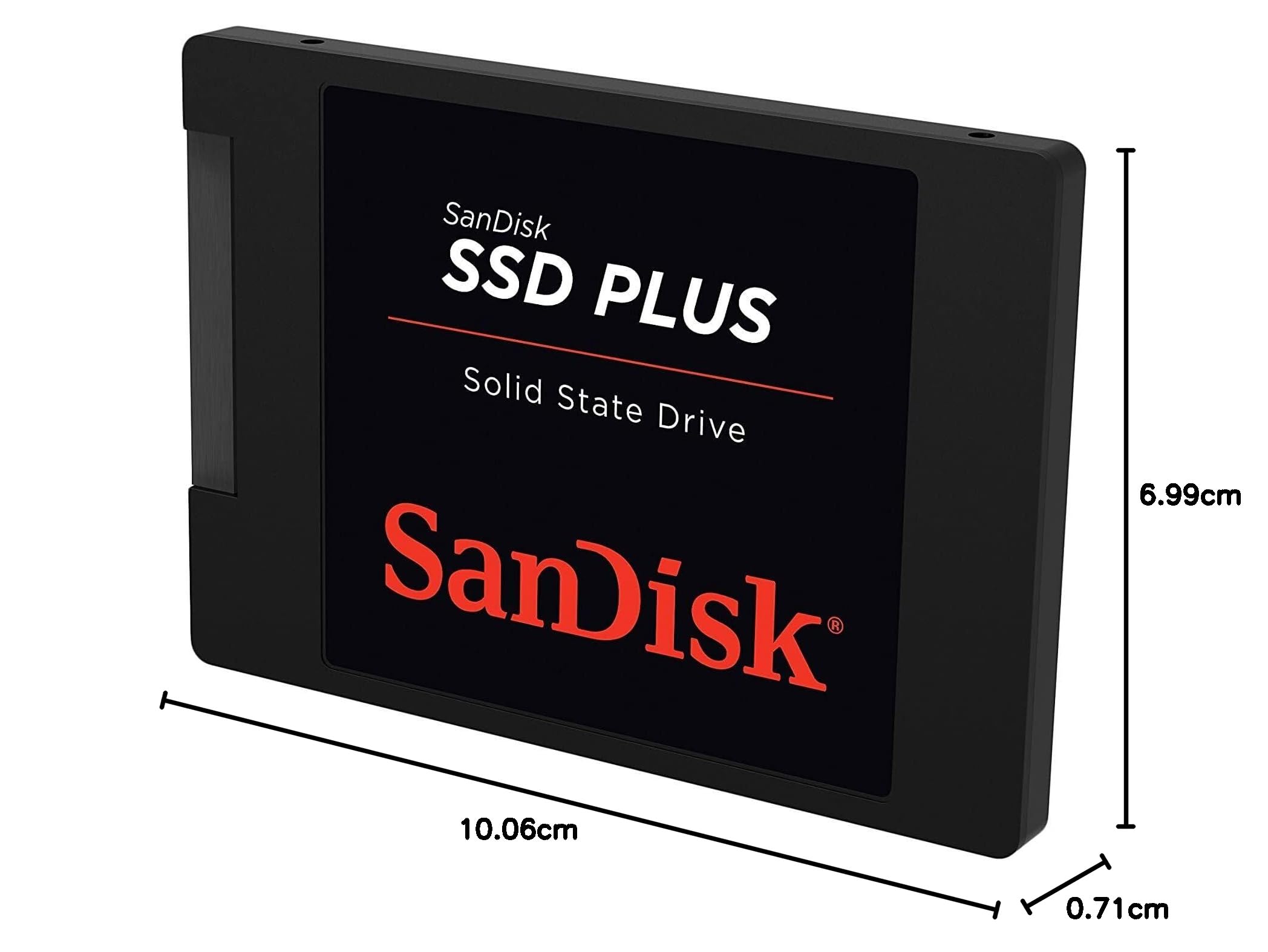 SanDisk SSD Plus 480GB Interne SSD (2,5 Zoll, Sata III, bis zu 480 MB/Sek) schwarz