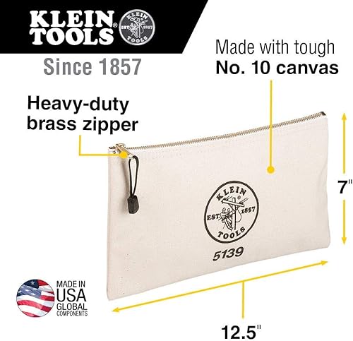 Miniatura 6 de Klein Tools 510218SPBLK - Bolsa de herramientas grande de 18 pulgadas, bolsa de herramientas de lona de lujo y organizador, color negro y bolsa con