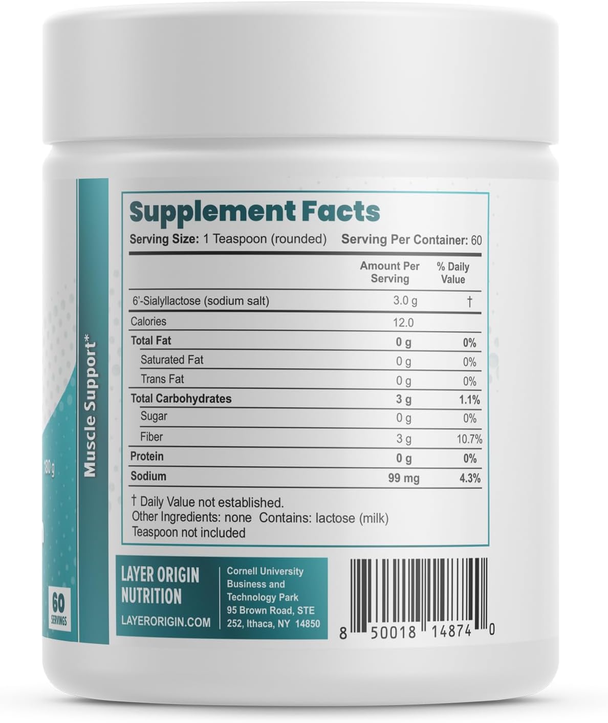 Layer Origin 6'-Sialyllactose (6'-SL HMO) for Muscle Health, GNE, Strength & Performance Support – Fast Recovery, Reduced Fatigue, 3000 mg per Serving, 60 Servings - Image 7