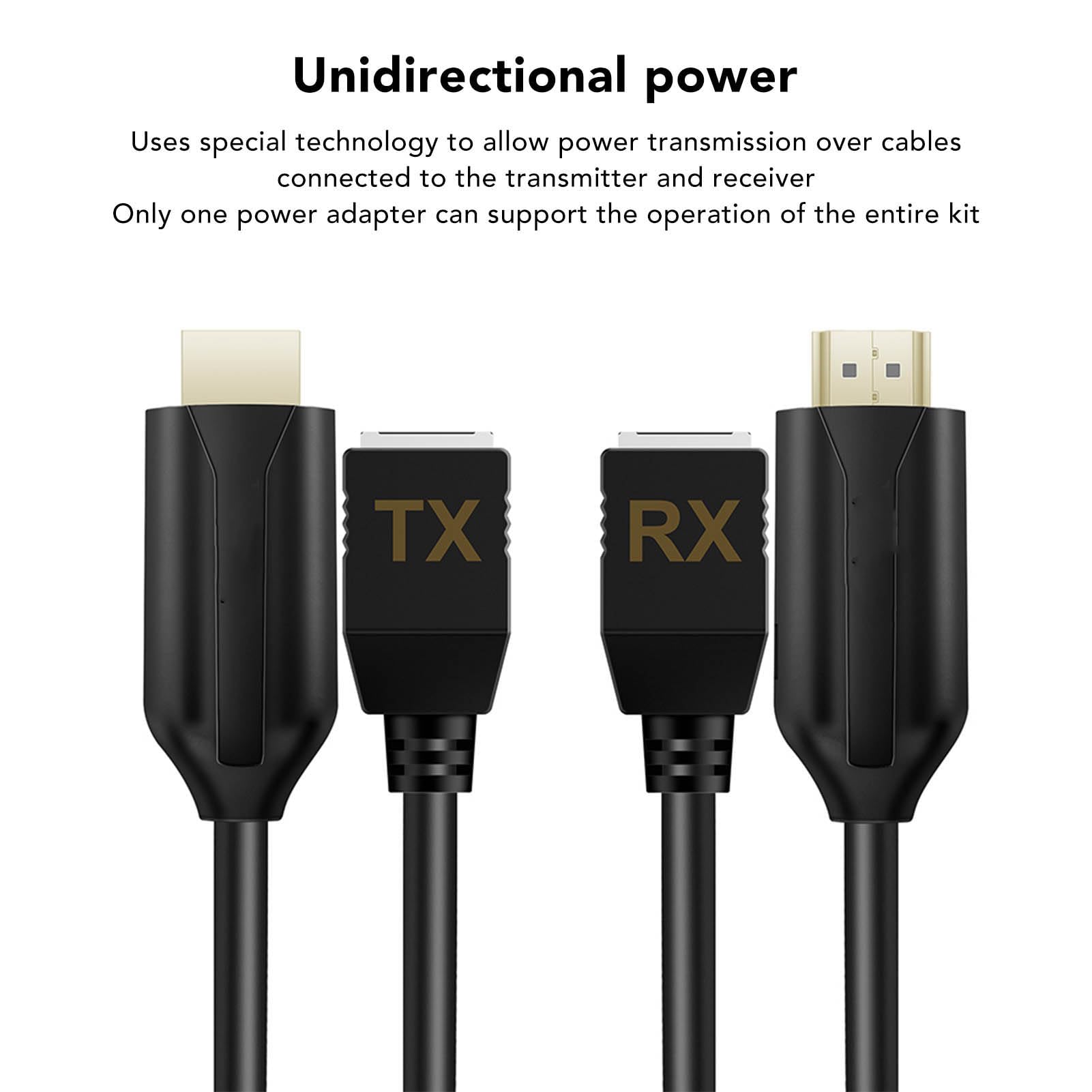 Extender HDMI, Trasmettitore e Ricevitore Ethernet da HDMI Maschio a RJ45 su Singolo Cat 5e / 6 1080p Fino a 60 M Extender per PC, Console di Gioco, Lettori Multimediali, ecc.