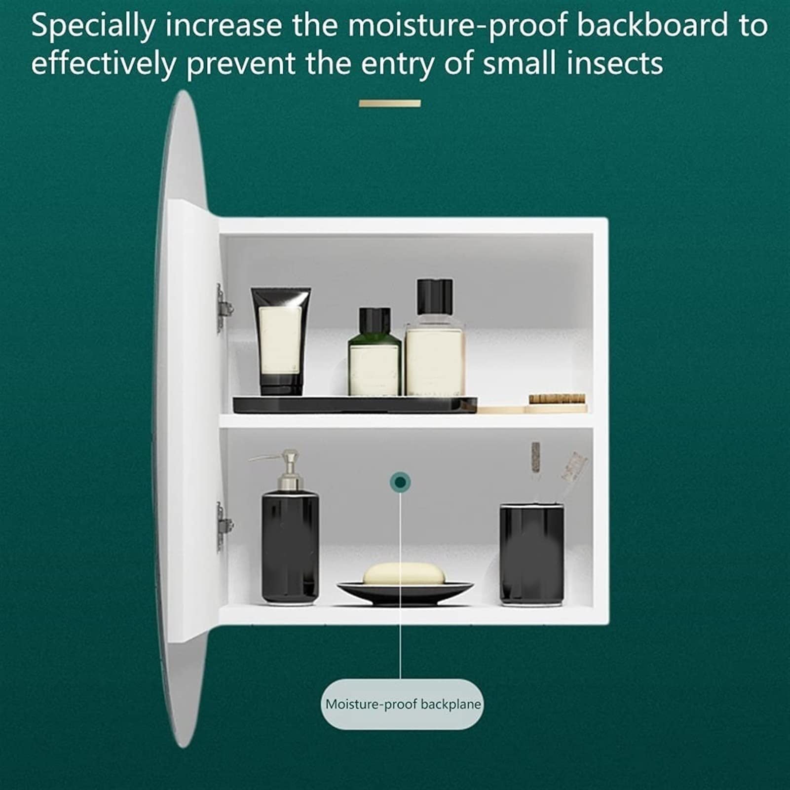 Armadietto Specchio Bagno 55x55cm - Mobile Parete Con Specchio E Ripiani Per Oggetti Da Toeletta