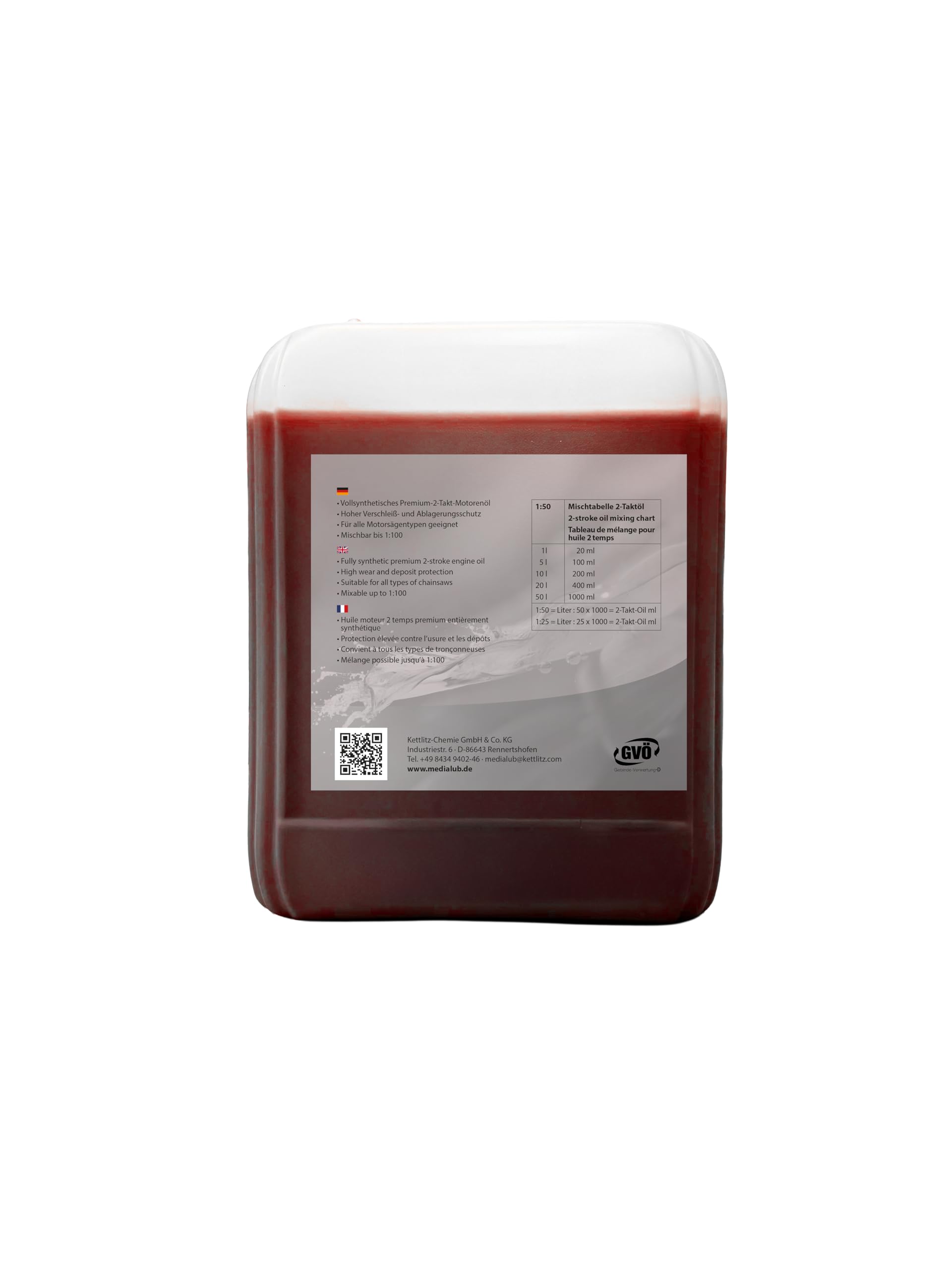KETTLITZ-MX Hightech 2 Takt Öl - vollsynthetisches High-Performance-Motoröl- 5 Liter Gebinde