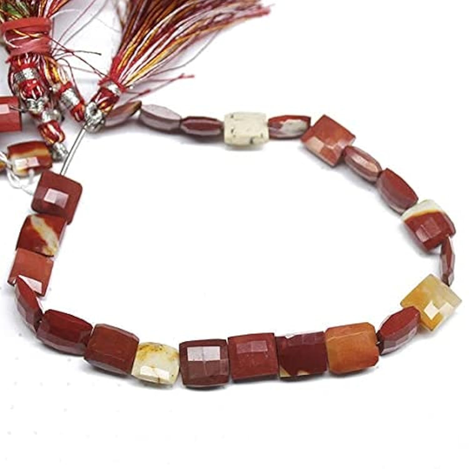 Perle mookaite rectangulaire facettée pour création bijoux de luxe naturelle