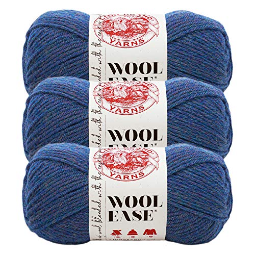 Image of (3 Pack) Lion Brand Yarn Wool-Ease Yarn, Blue Mist