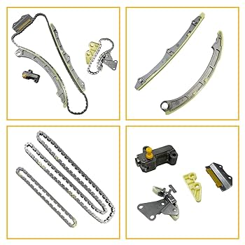 こー Timing Chain Kit Tensioner Guide Rail Oil Pump Chain w/o VVT