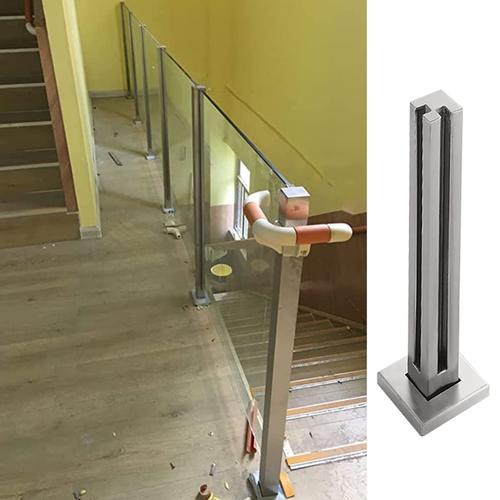 Poteau de garde-corps en acier inox 304 résistant pour rénover un balcon