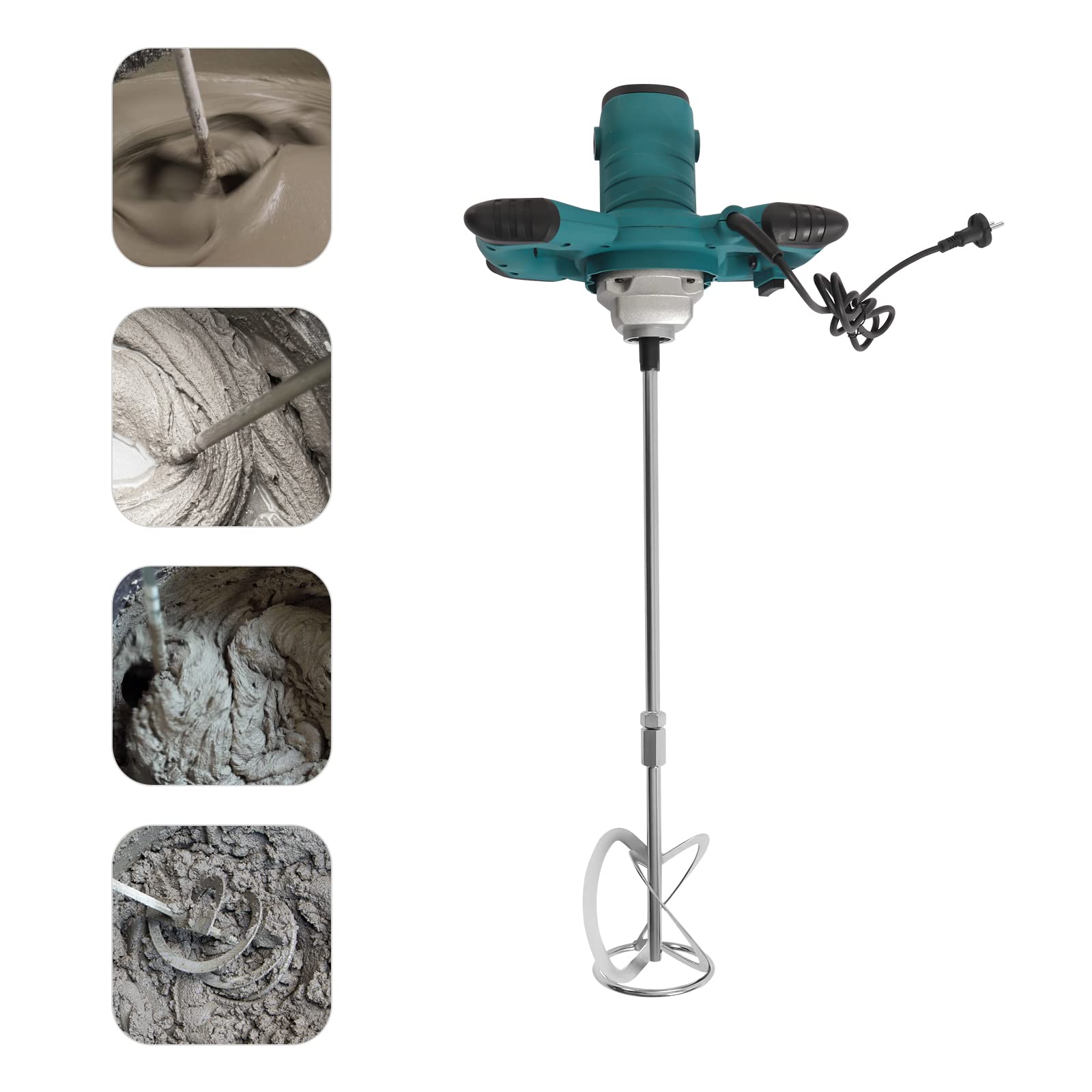 Miscelatore Elettrico Per Cemento NorthSpoor 2100W - 6 Velocità, Portatile Per Malta E Calcestruzzo - Foto 2