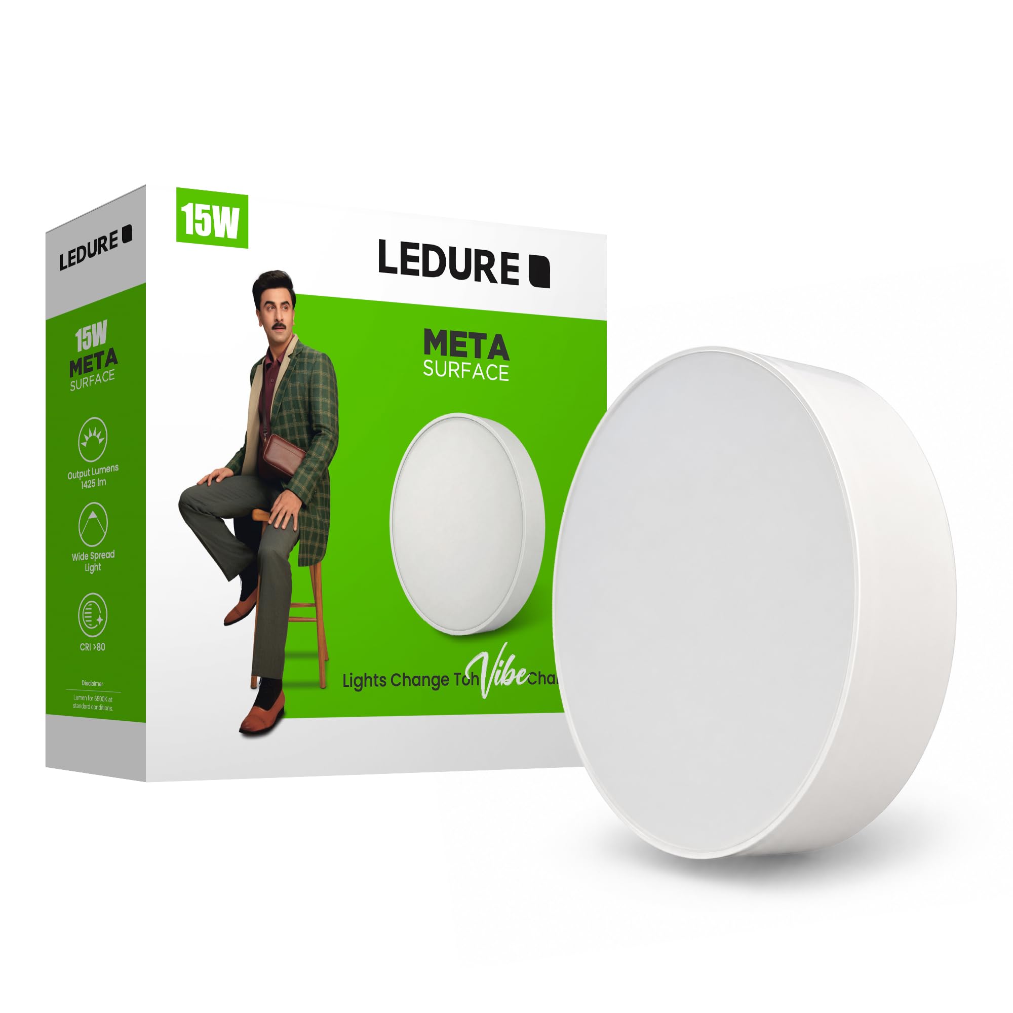 LEDURE 15W Meta Surface Light | Round Surface-Mount Ceiling Light for Indoor Use |1200 Lumens Energy Efficient LED Downlight for Home, Living Room | Cool White | Pack of 1-image-18