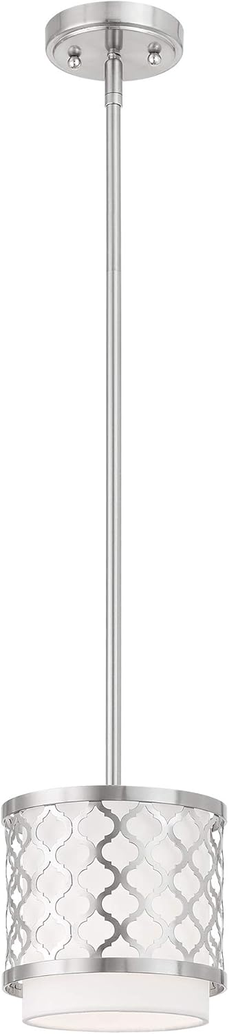 Livex Lighting 41101-91 Mini Pendant, Medium, Brushed Nickel
